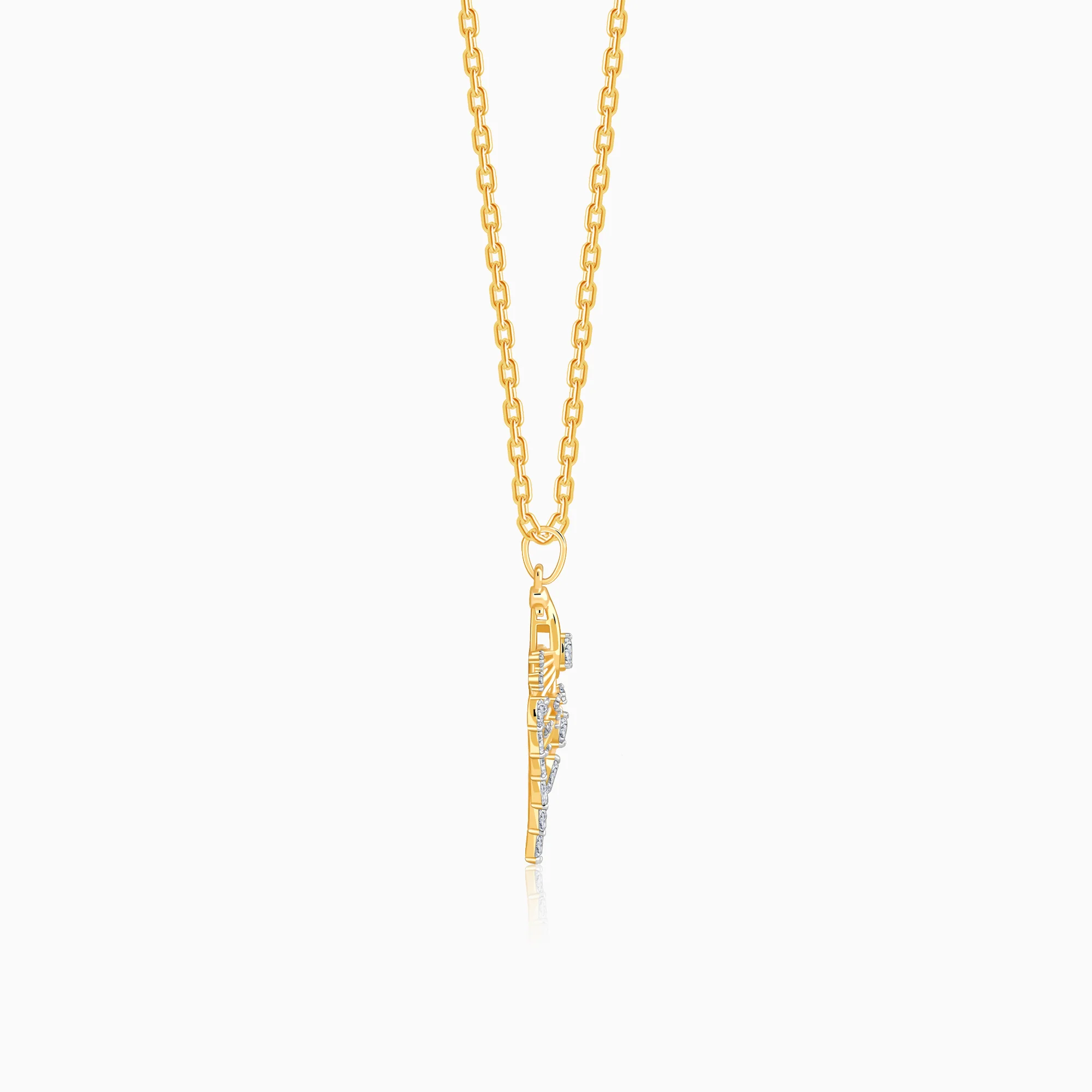 Gold Peacock Dance Lab Grown Diamond Pendant - Image 5
