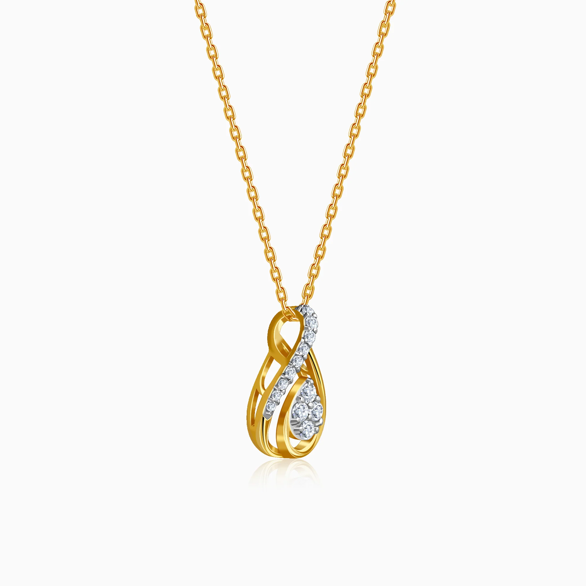 Gold Pear Within Lab Grown Diamond Pendant - Image 4