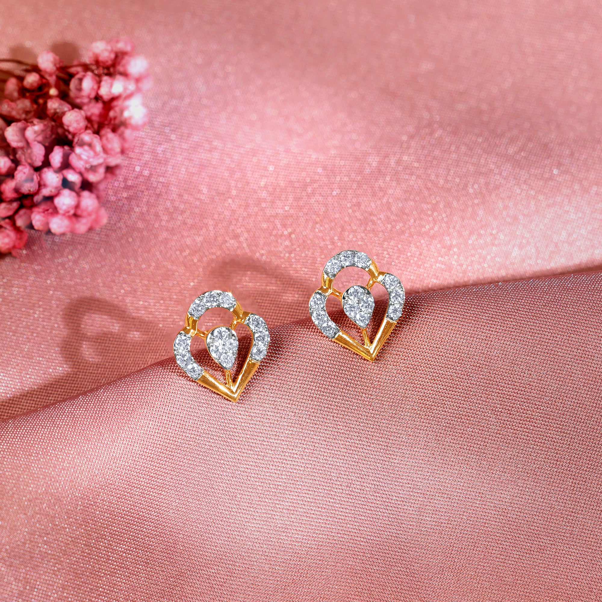 Gold Petal Bloom Lab Grown Diamond Studs - Image 2
