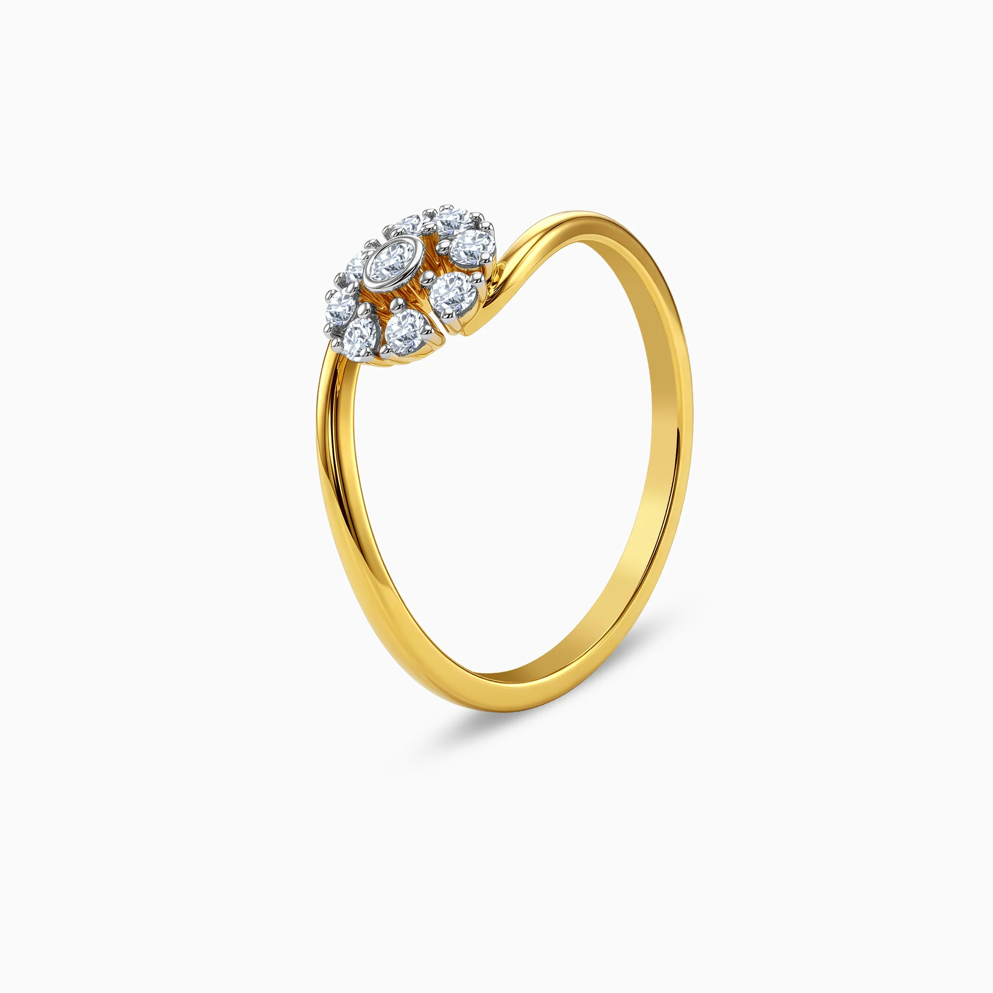 Gold Petal Confluence Lab Grown Diamond Ring (Size 12) - Image 4