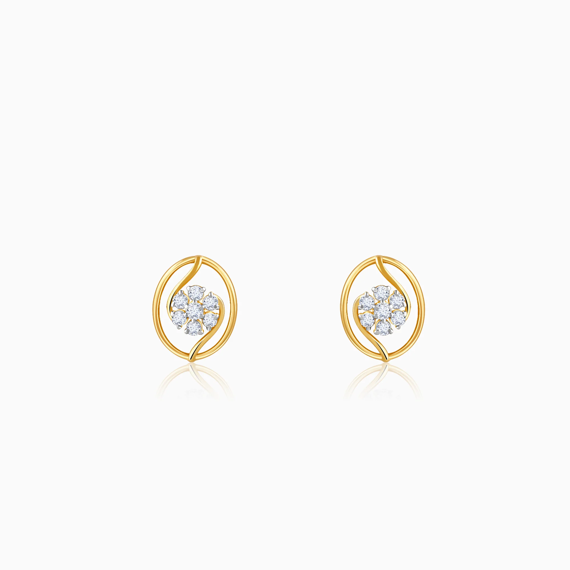 Gold Petal Poise Lab Grown Diamond Earrings