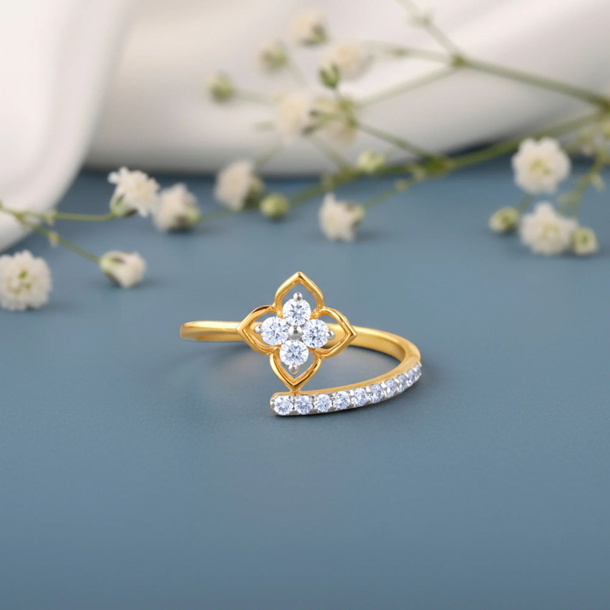 Gold Petal Spirit Lab Grown Diamond Ring - Image 2