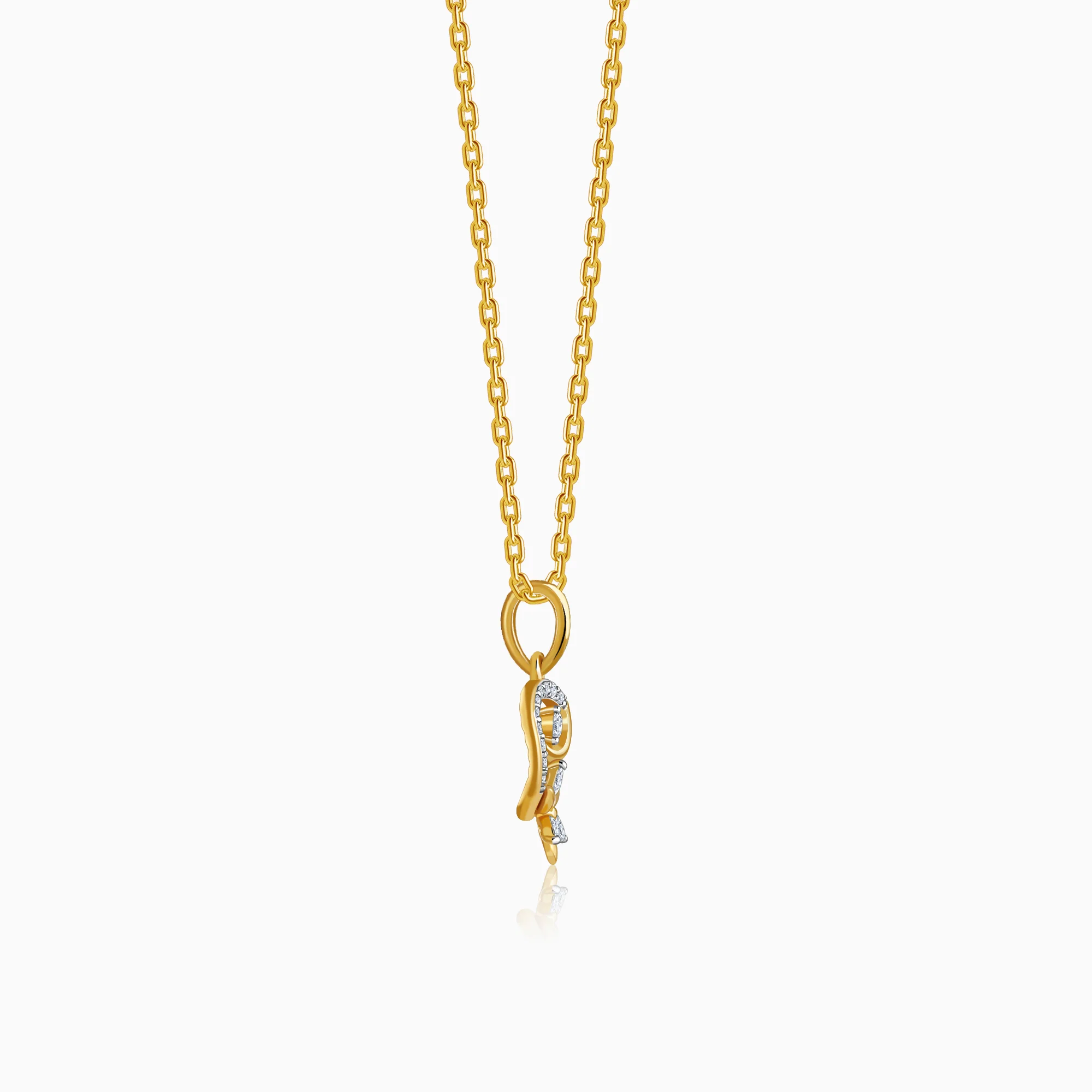 Gold Petal Whisper Lab Grown Diamond Pendant - Image 5