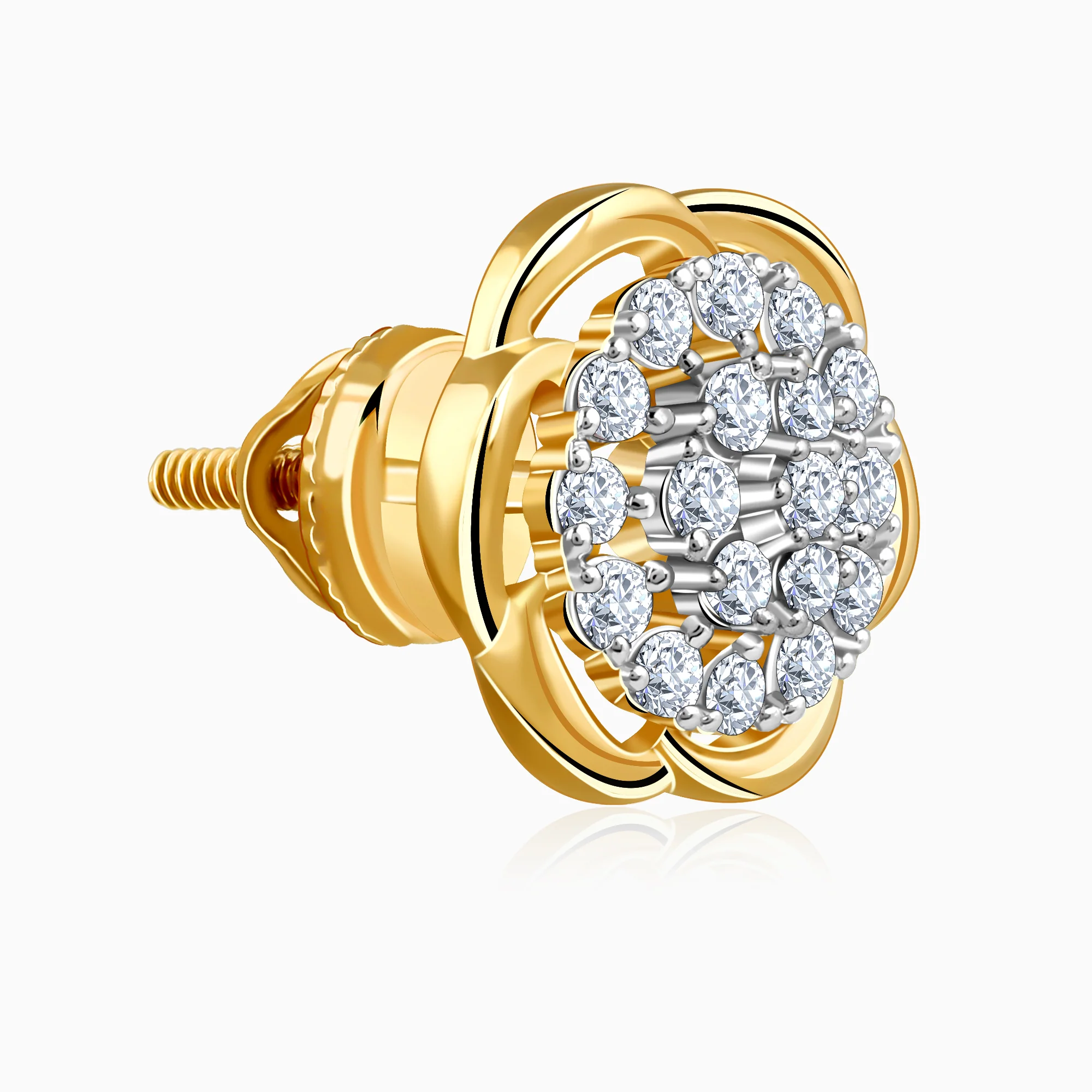 Gold Petunia Paradise Lab Grown Diamond Earrings - Image 4