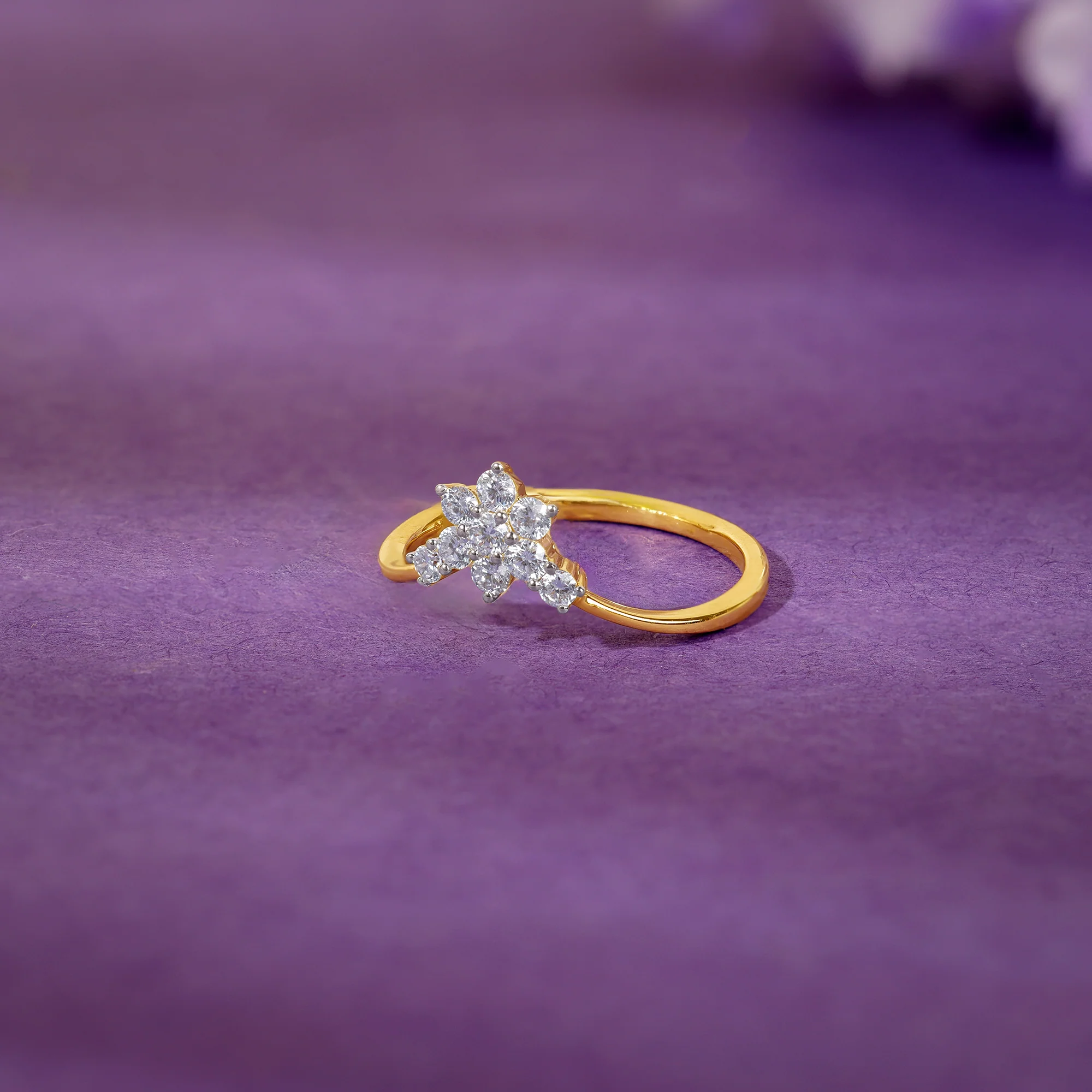 Gold Pieris Lab Grown Diamond Ring - Image 2