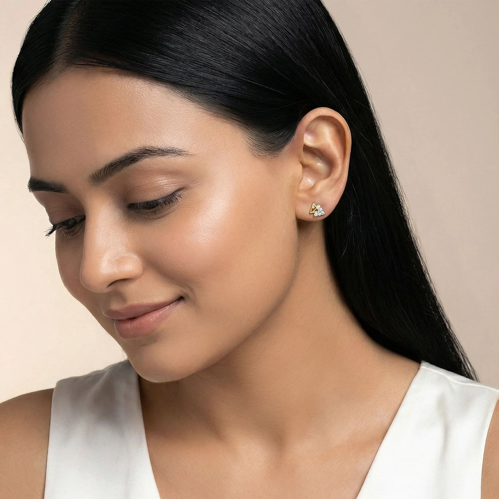 Gold Pissenlit Lab Grown Diamond Earrings - Image 3