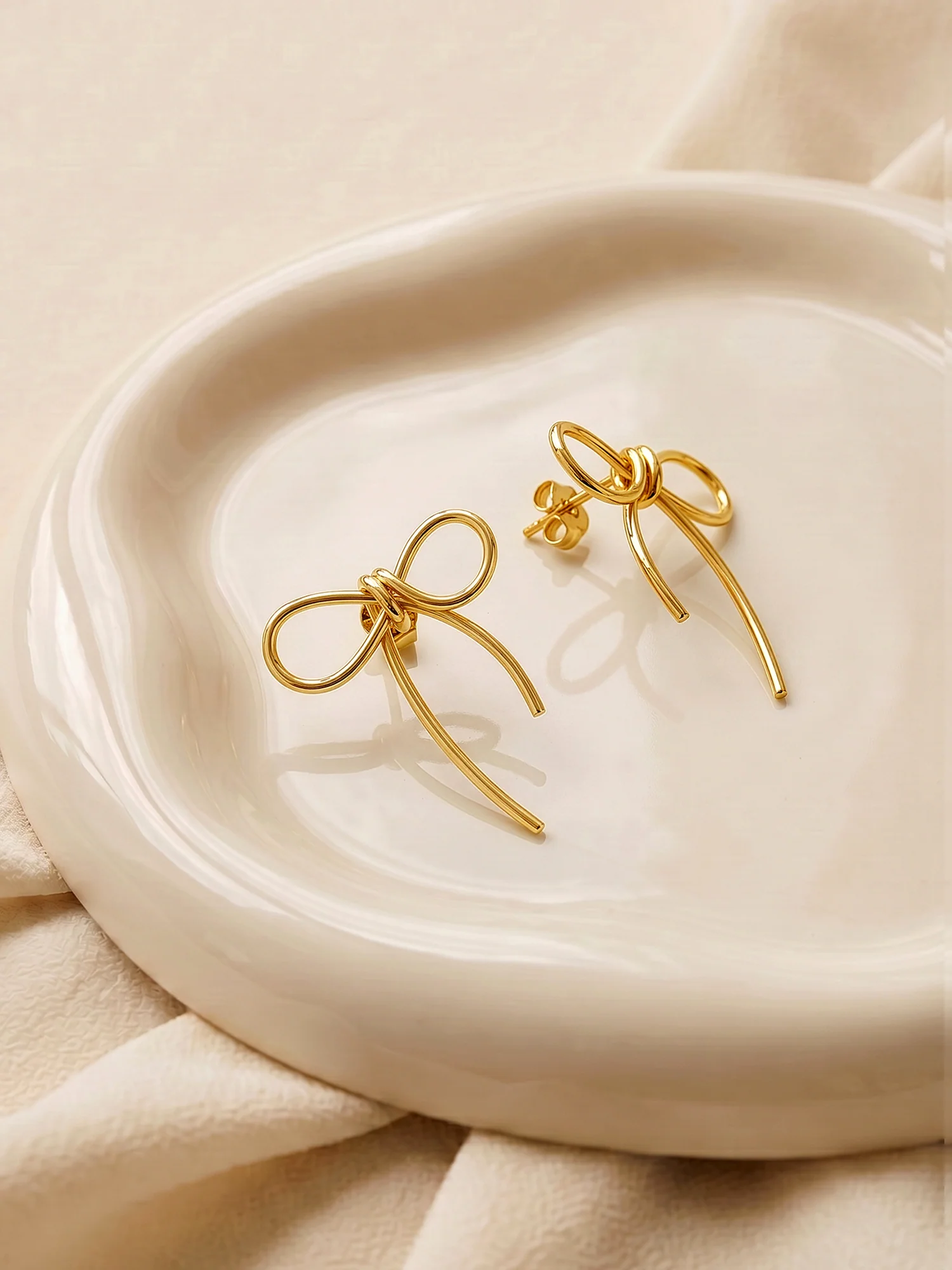 Gold Plated Coquette Earrings - Image 2