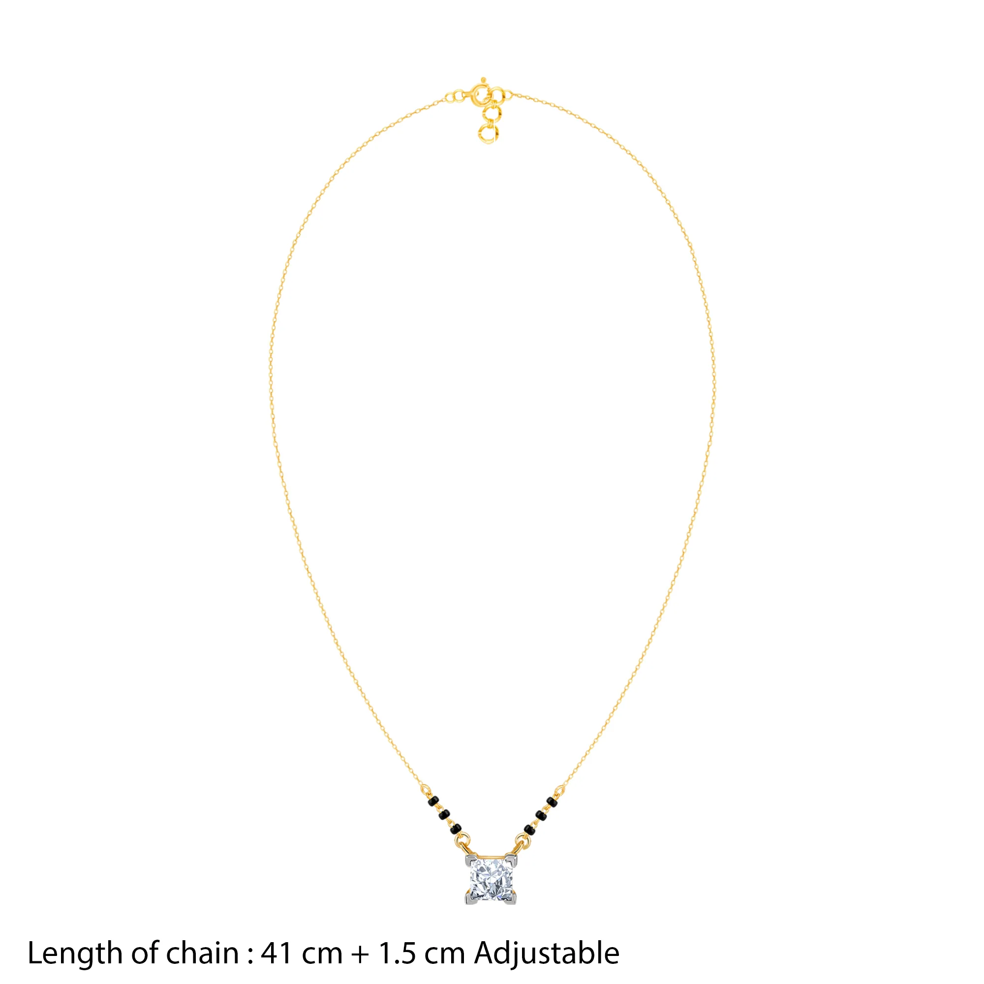 Gold Premala Solitaire Lab Grown Diamond Mangalsutra - Image 4