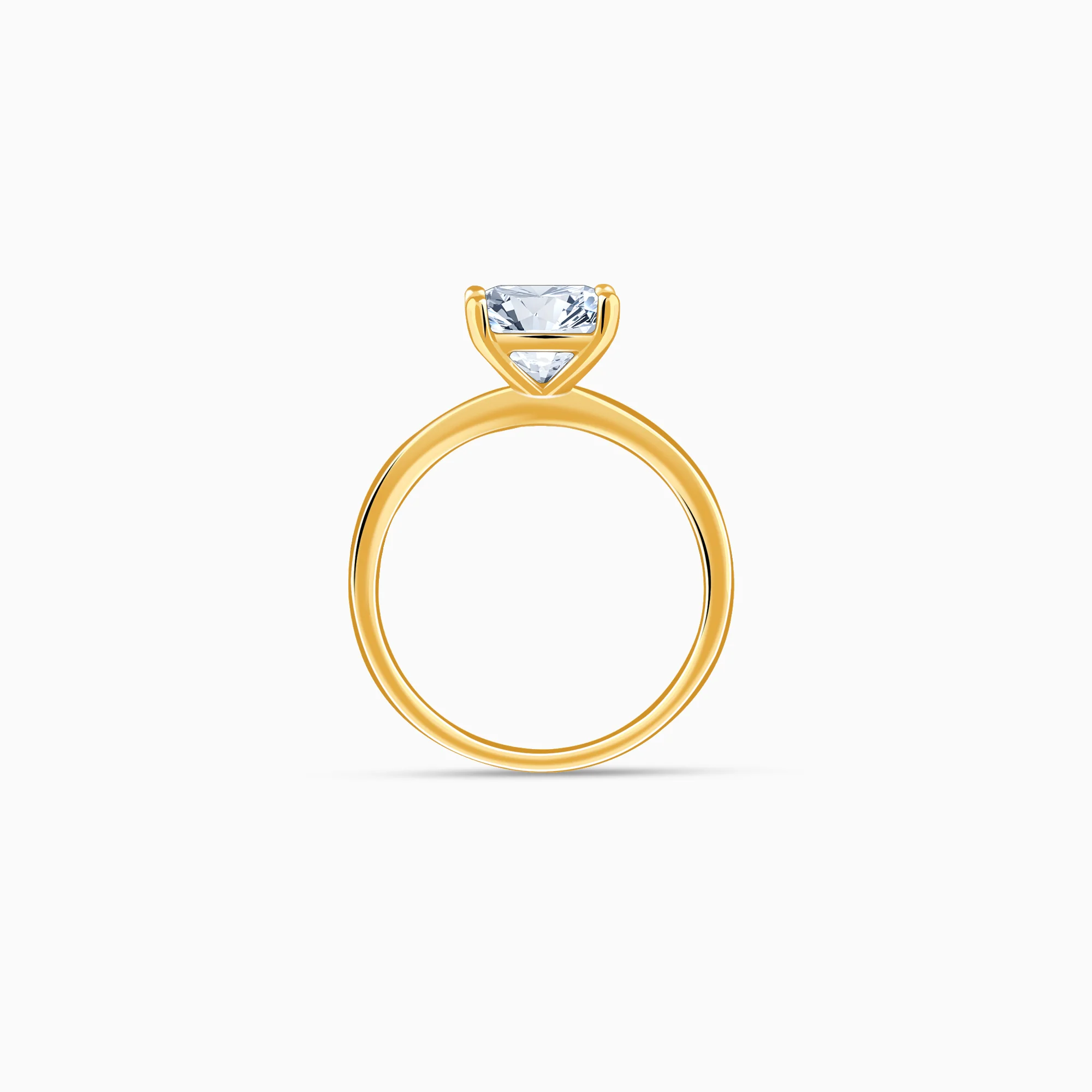 Gold Princess Cut Solitaire Lab Grown Diamond Ring - Image 5