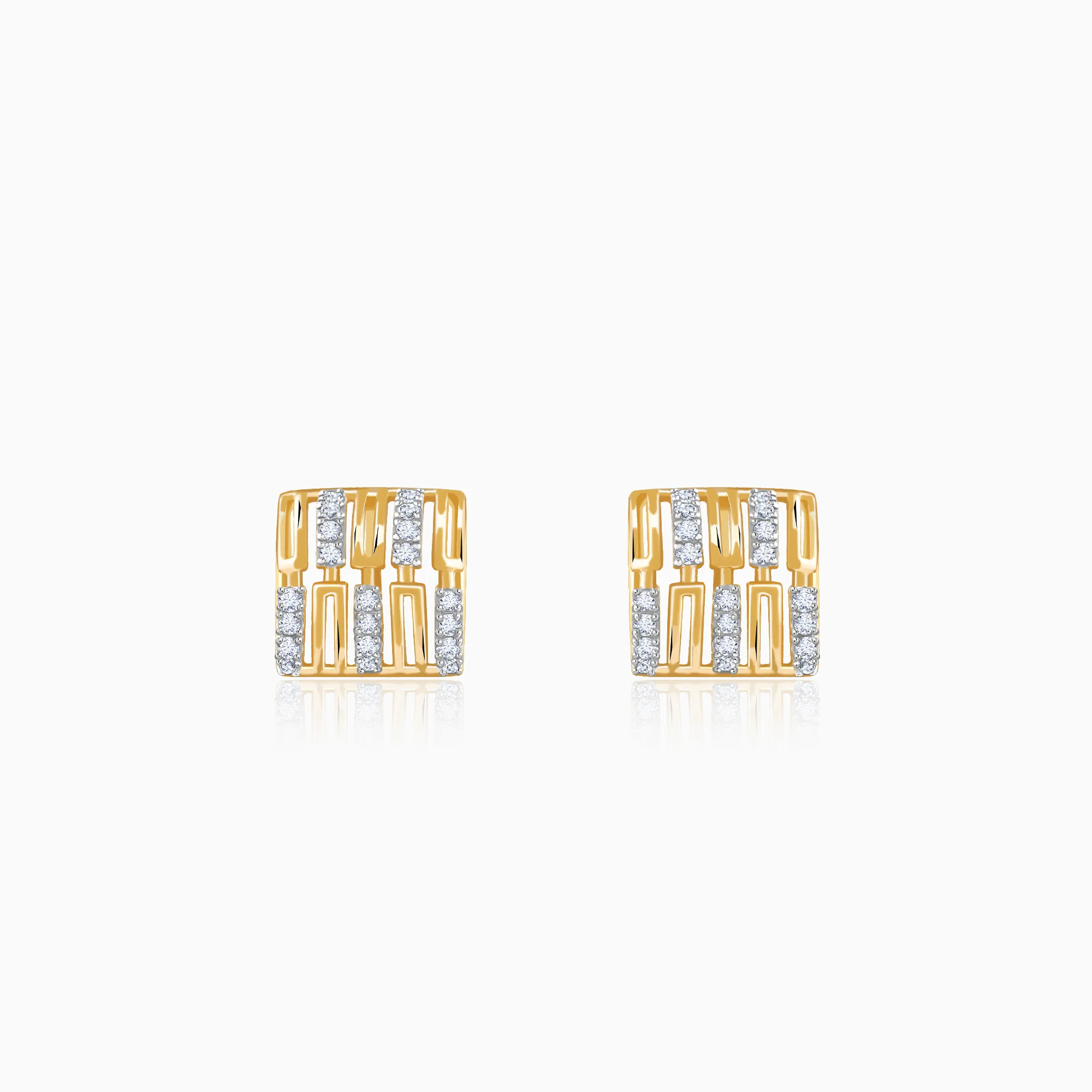 Gold Princess Lab Grown Diamond Stud Earrings