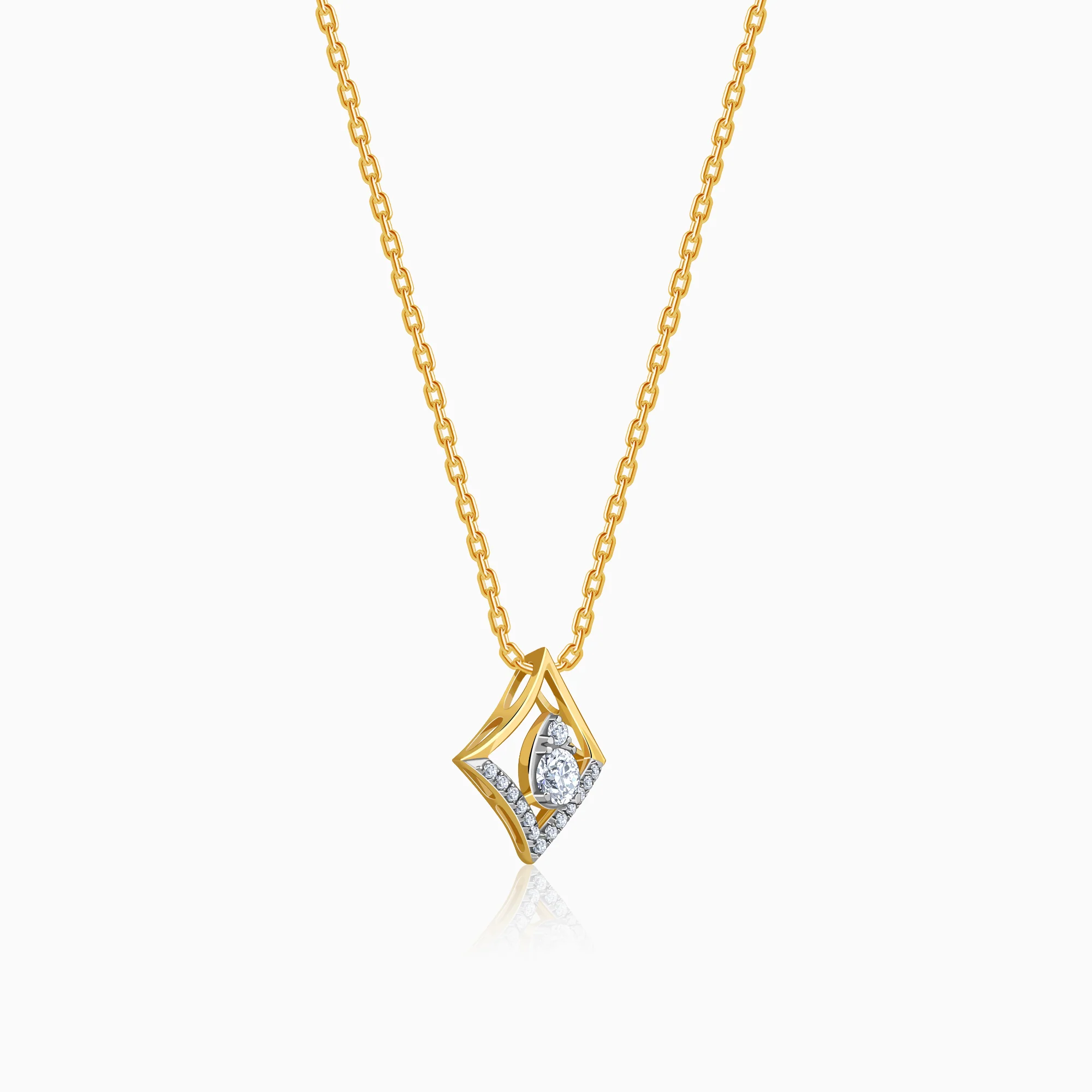 Gold Prism Poise Lab Grown Diamond Pendant - Image 4