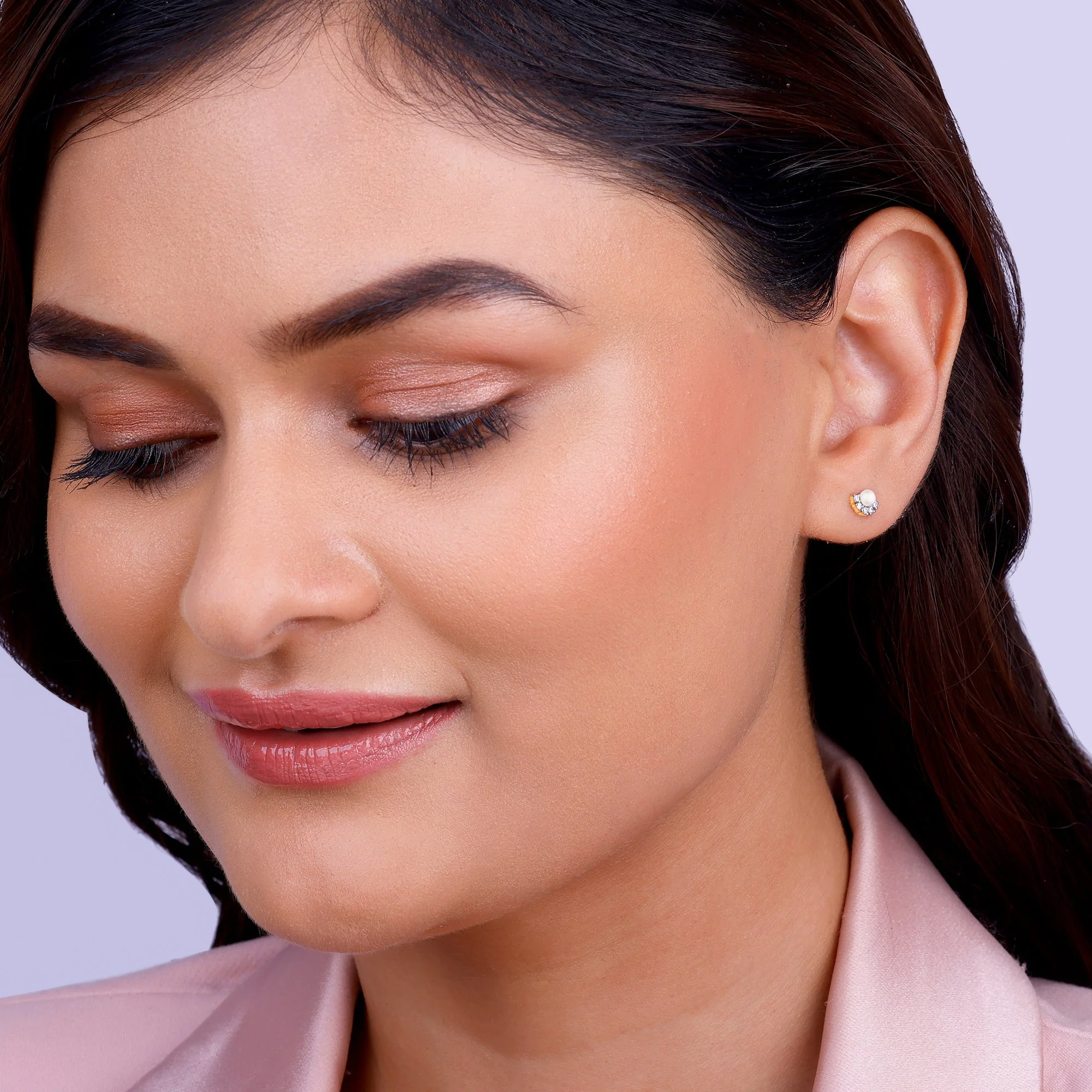 Gold Promise Of Pearl Diamond Earrings - Image 3