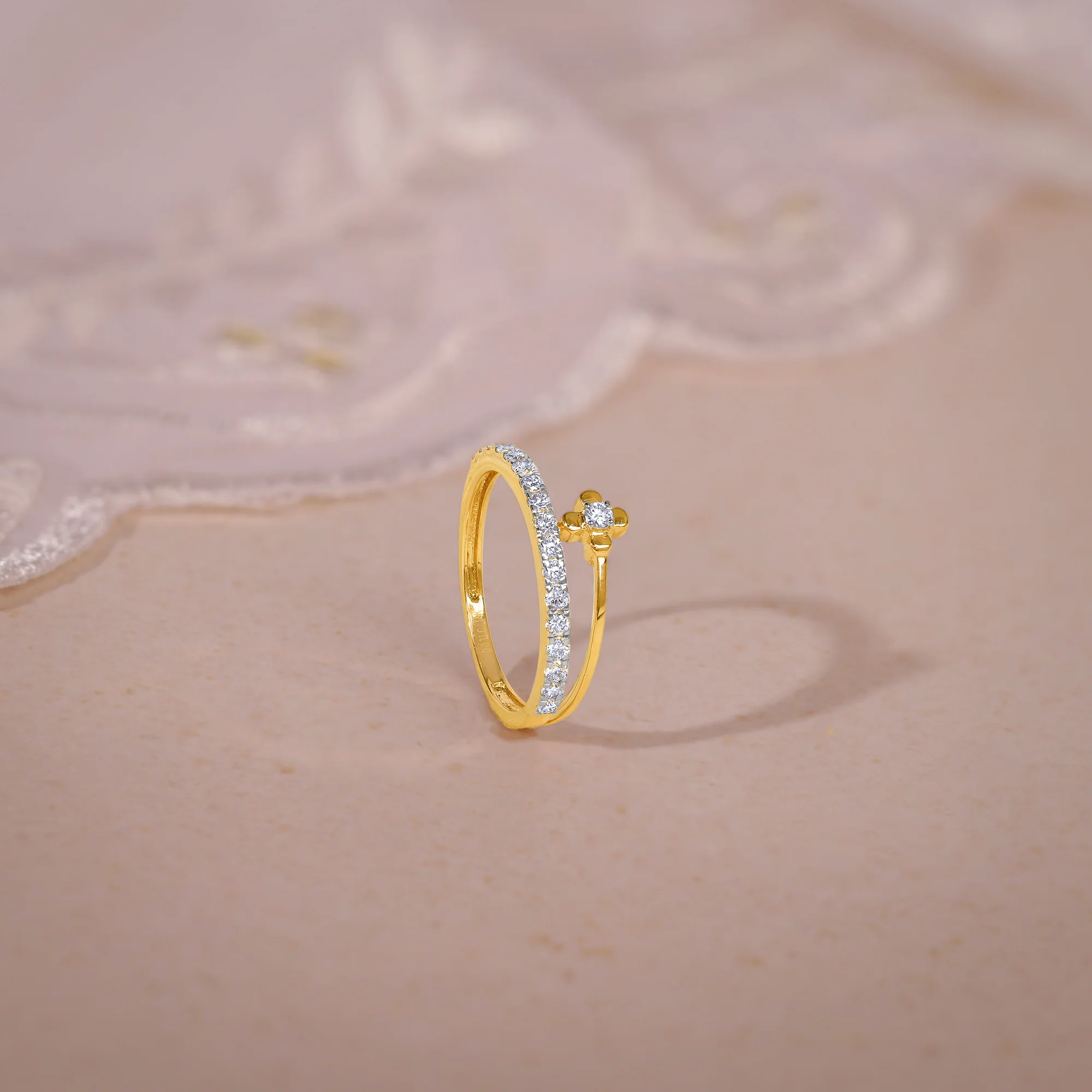 Gold Prong Lab Grown Diamond Ring - Image 2