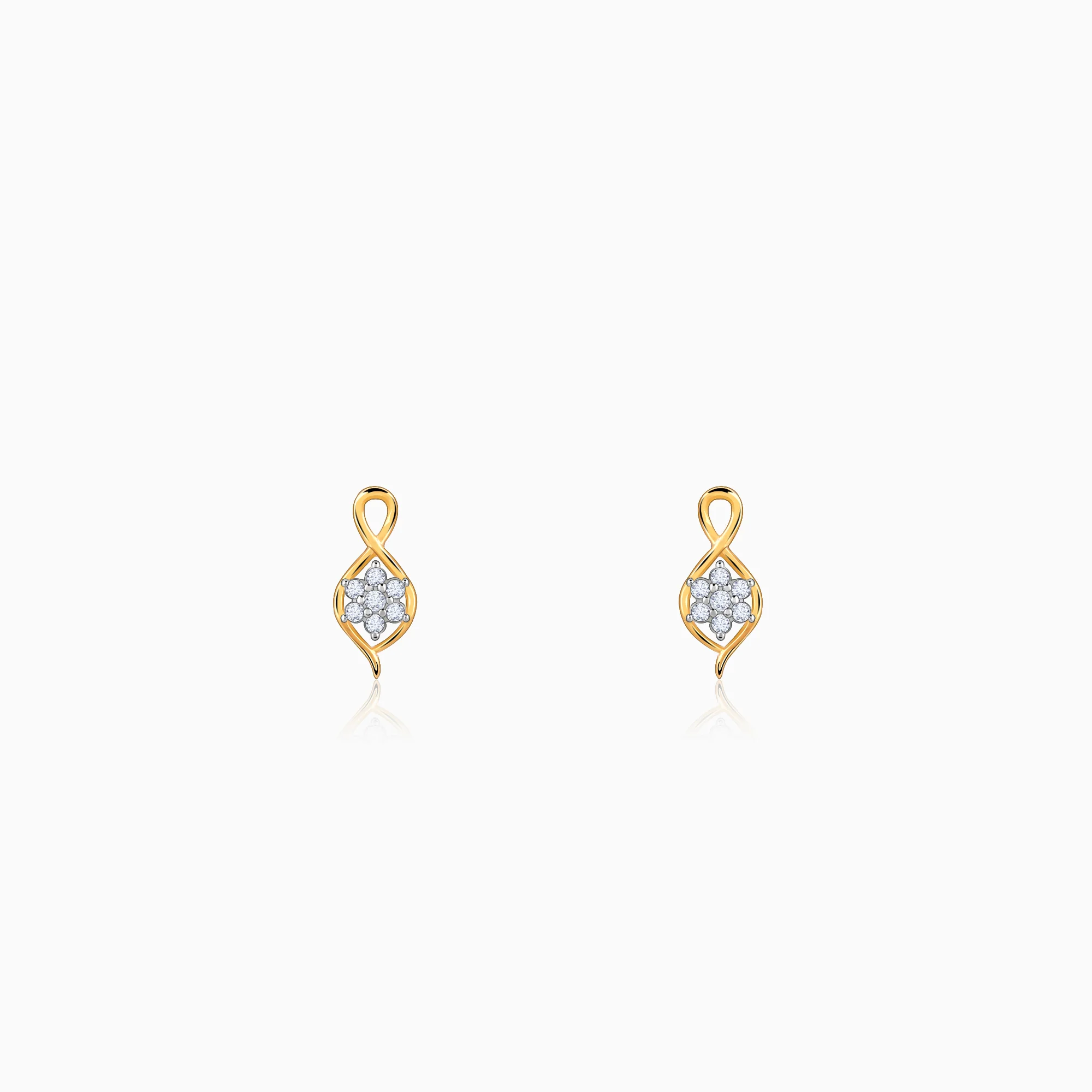 Gold Pure Flora Diamond Earrings