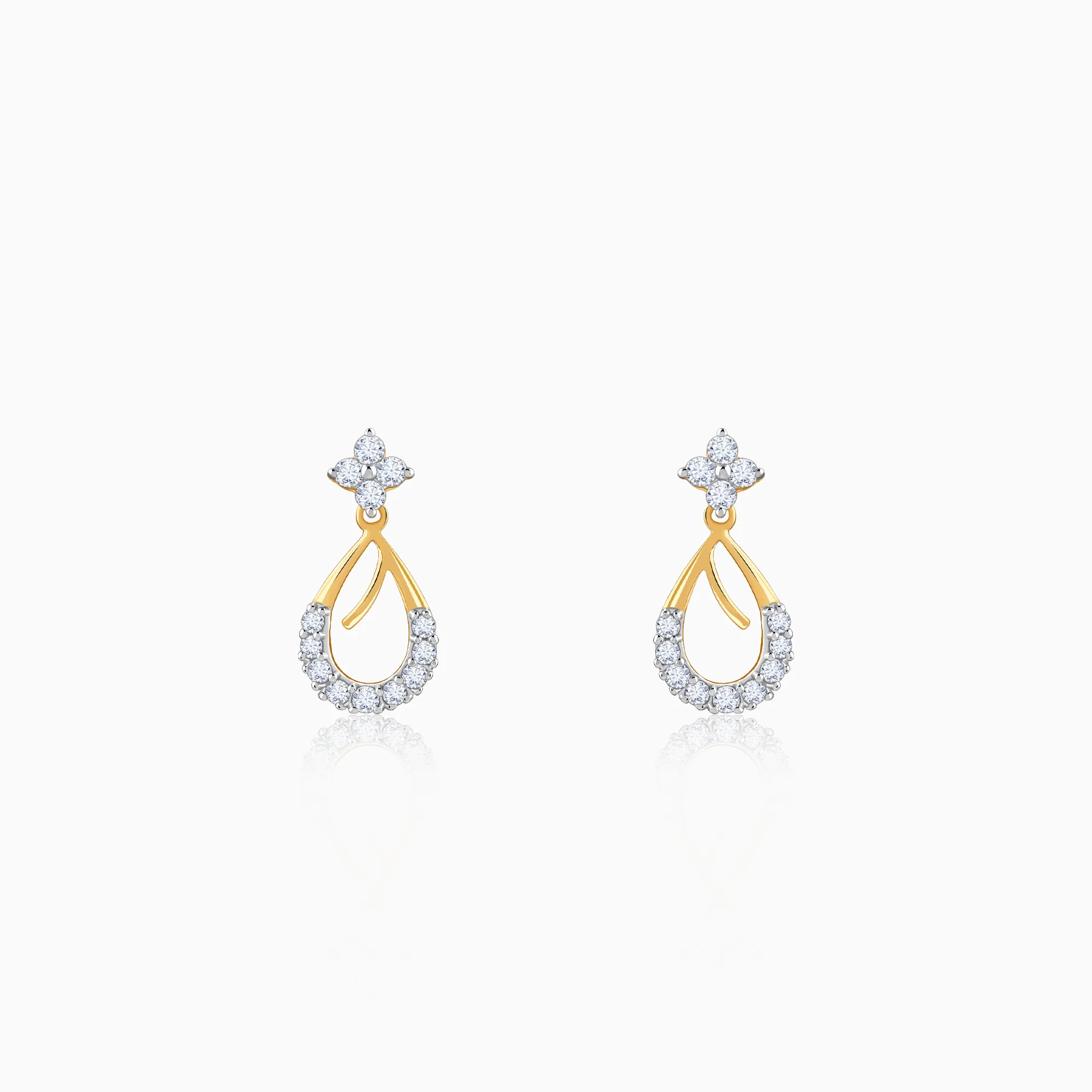 Gold Raindrop Lab Grown Diamond Earrings