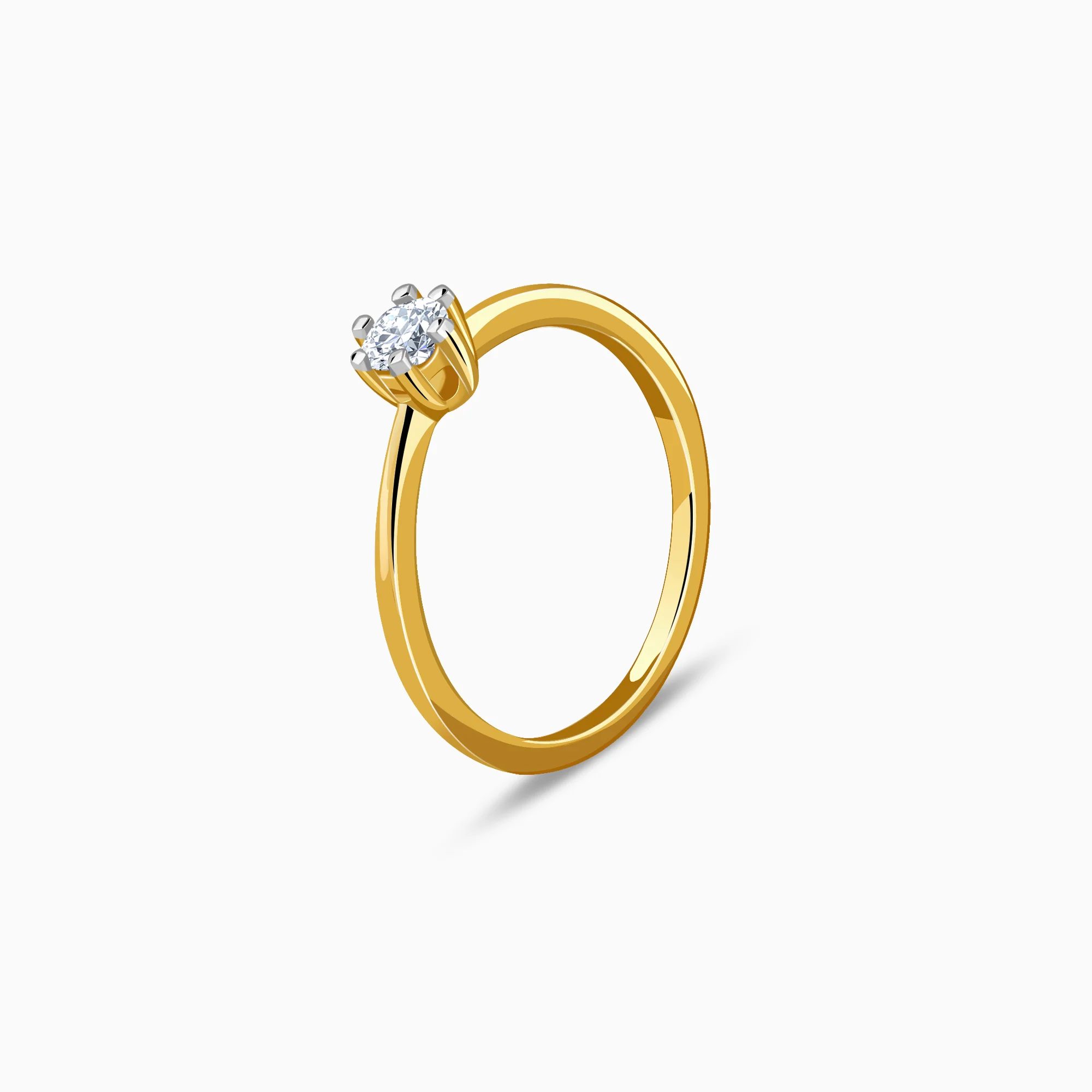 Gold Reverse Tapered Lab Grown Diamond Ring - Image 4