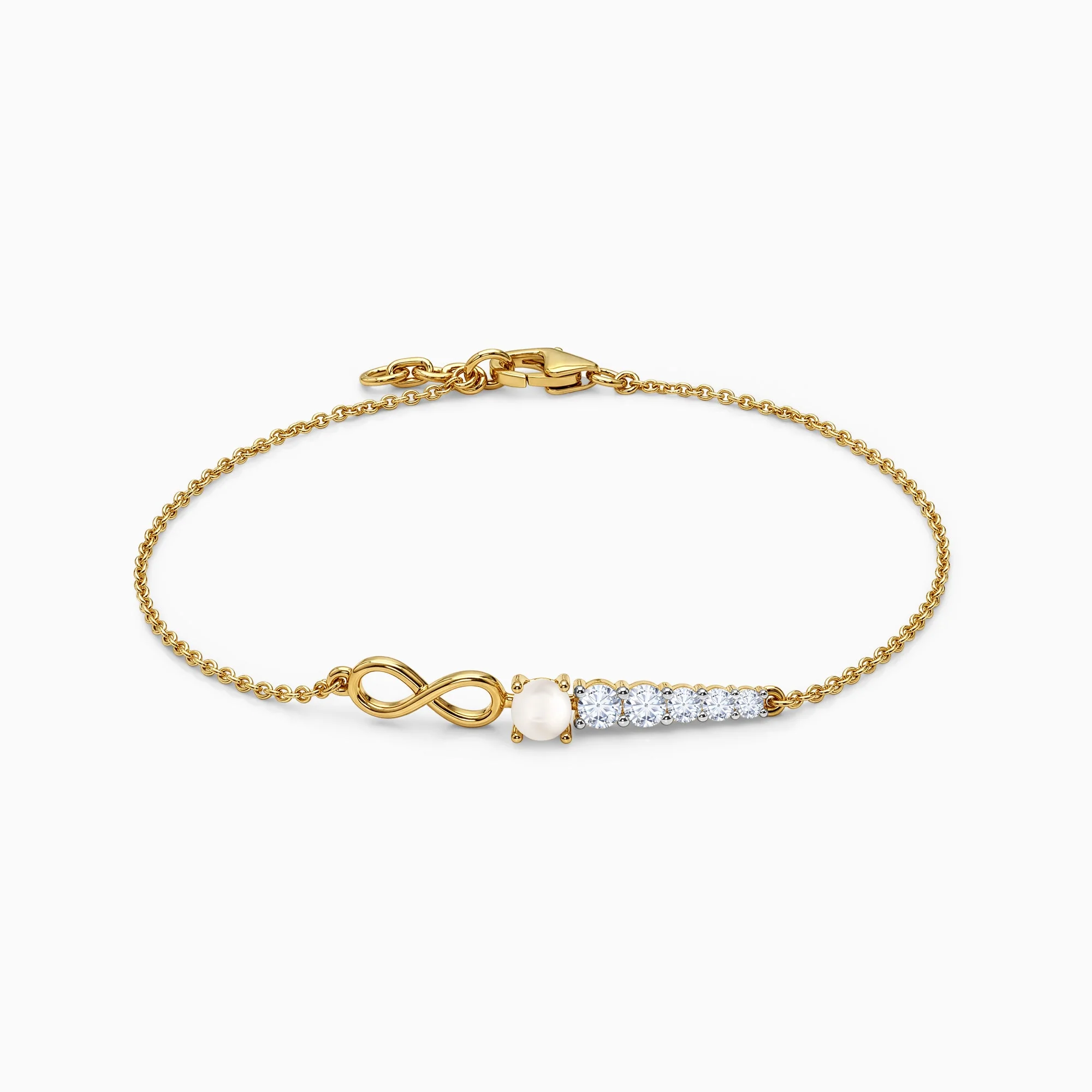 Gold Rise and Flow Lab Grown Diamond Bracelet - Image 4