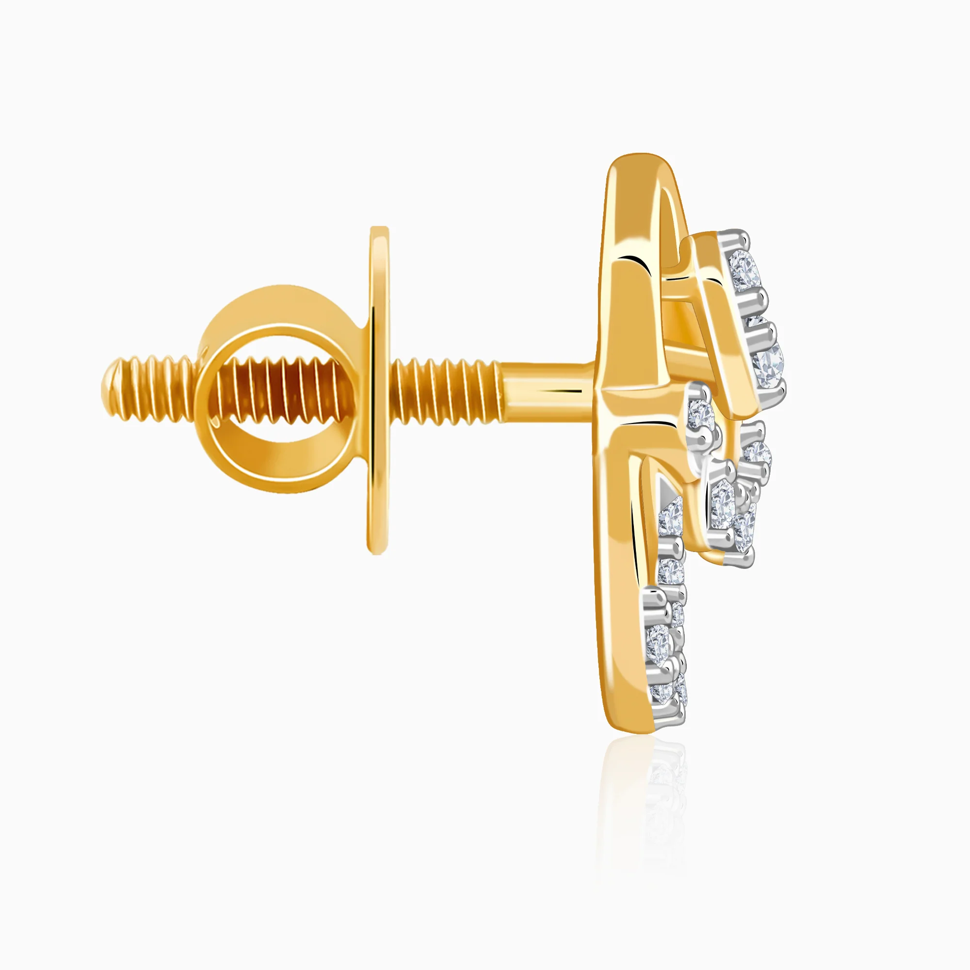 Gold Rosalie Lab Grown Diamond Stud Earrings - Image 5