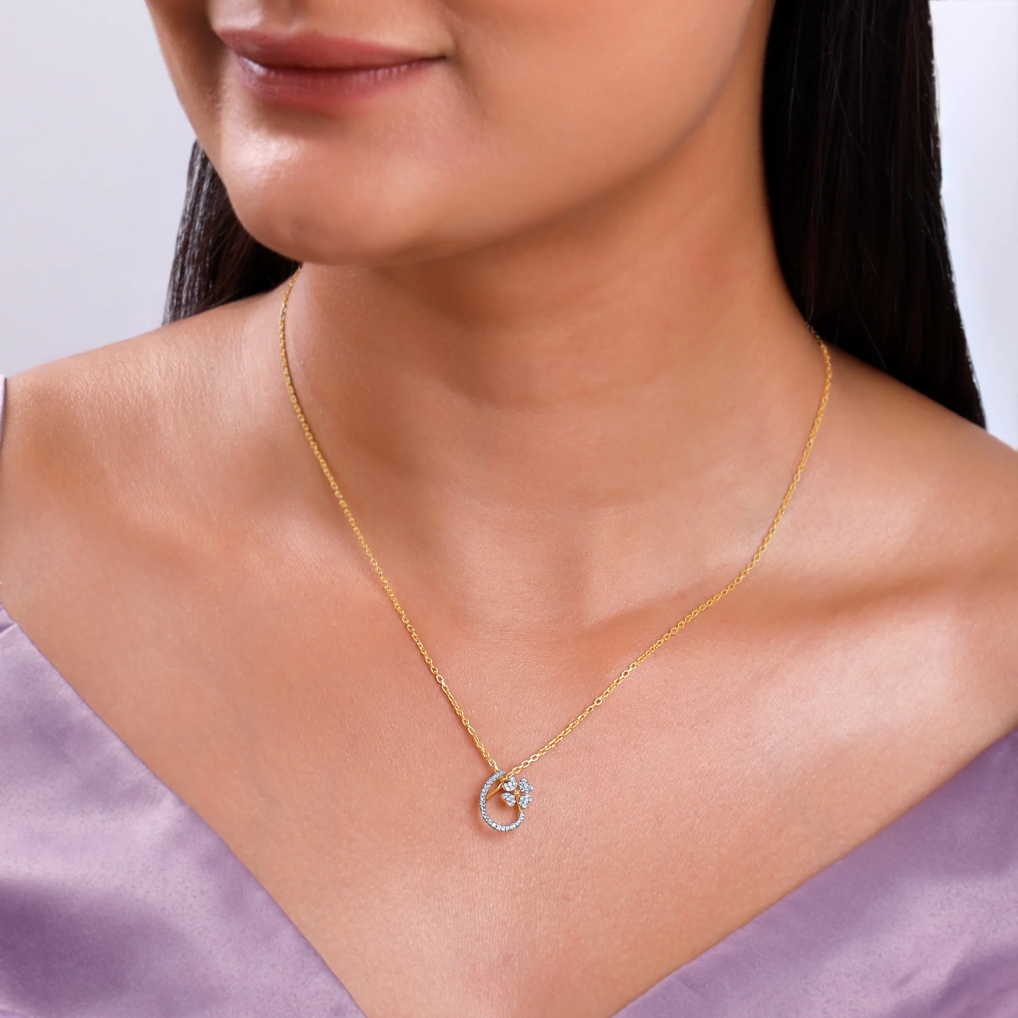 Gold Rosaline Spark Lab Grown Diamond Pendant - Image 3