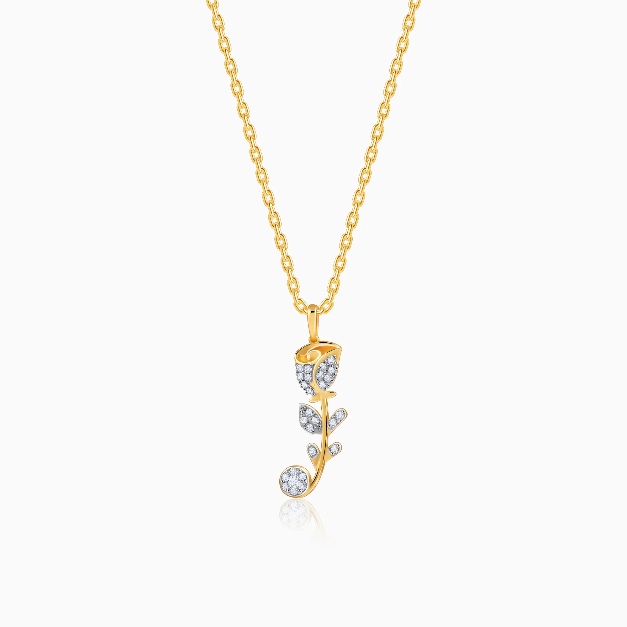 Gold Rose Reverie Lab Grown Diamond Pendant