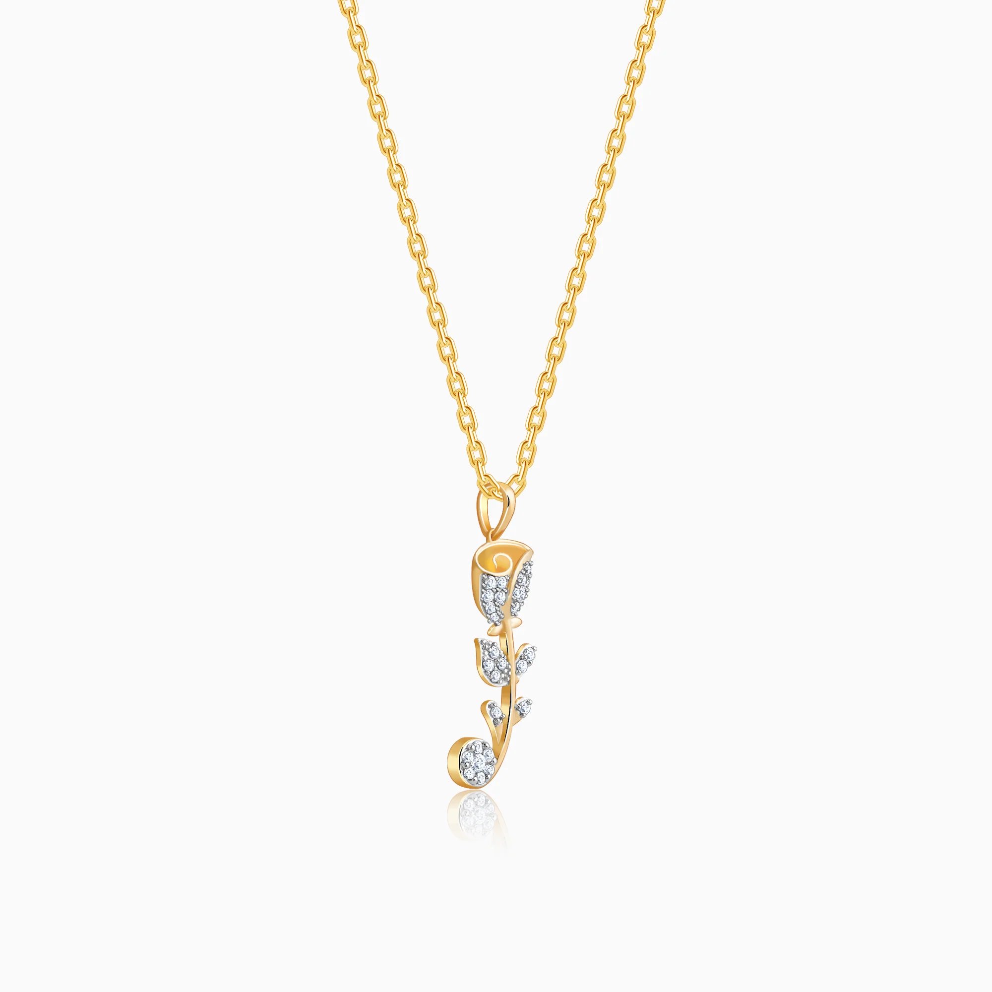 Gold Rose Reverie Lab Grown Diamond Pendant - Image 4