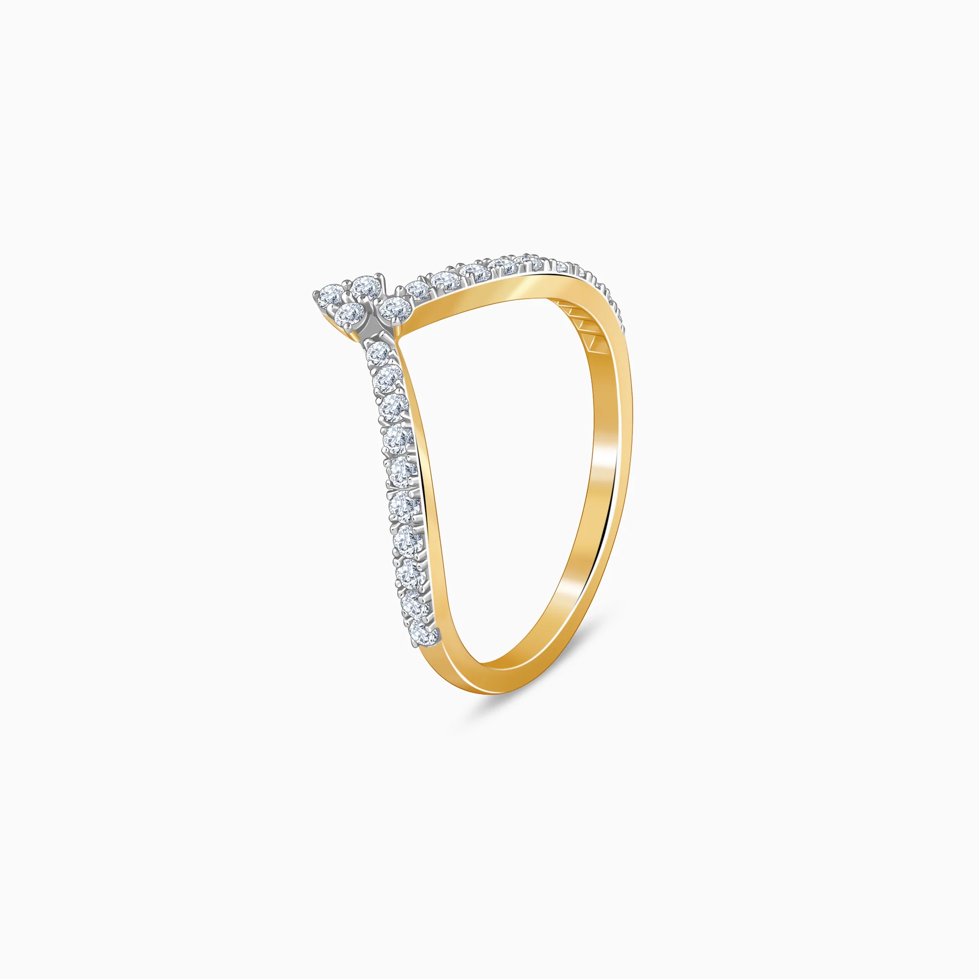 Gold Scallop Shine Lab Grown Diamond Ring - Image 4