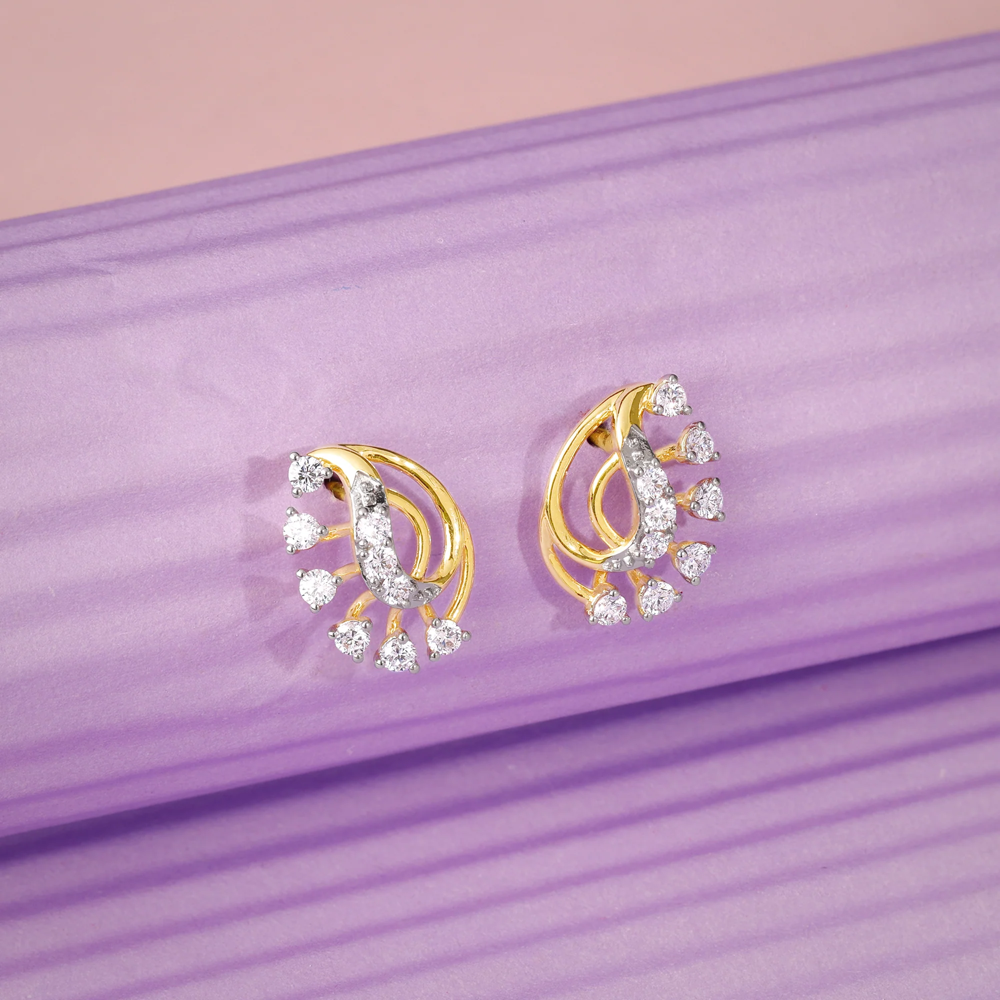 Gold Seraphina Lab Grown Diamond Studs - Image 2