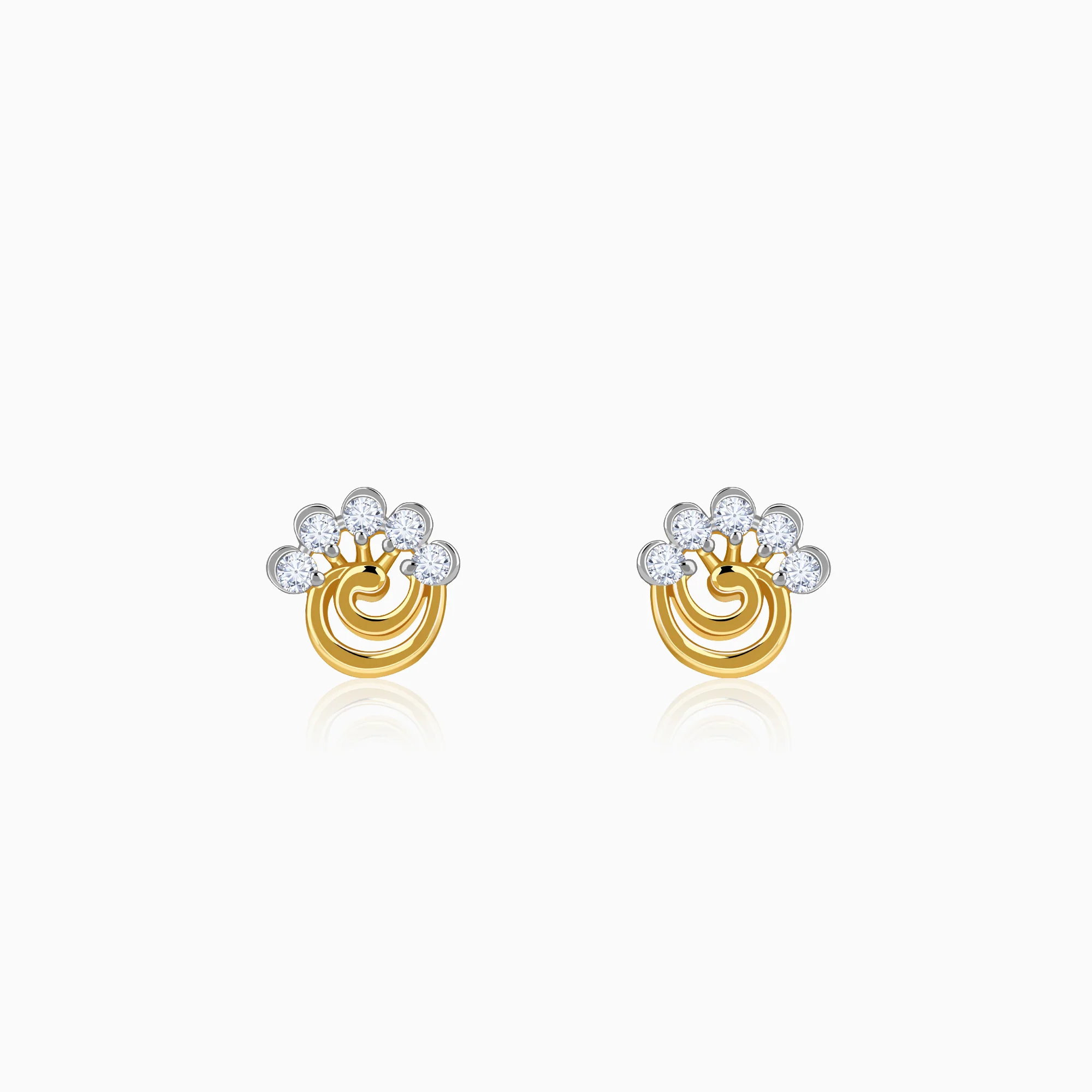 Gold Serenity Floral Lab Grown Diamond Earrings