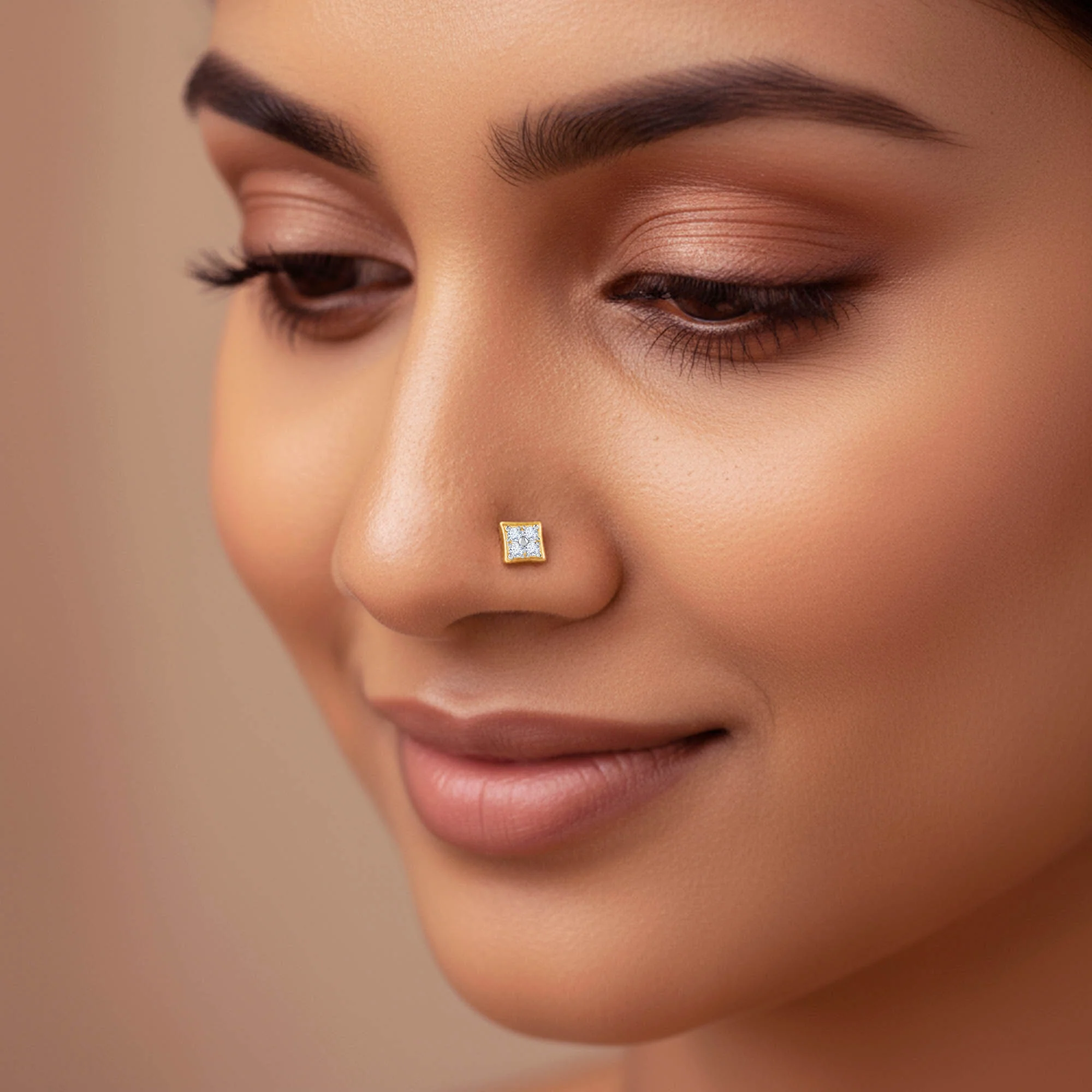 Gold Sharp Shine Lab Grown Diamond Nosepin - Image 3