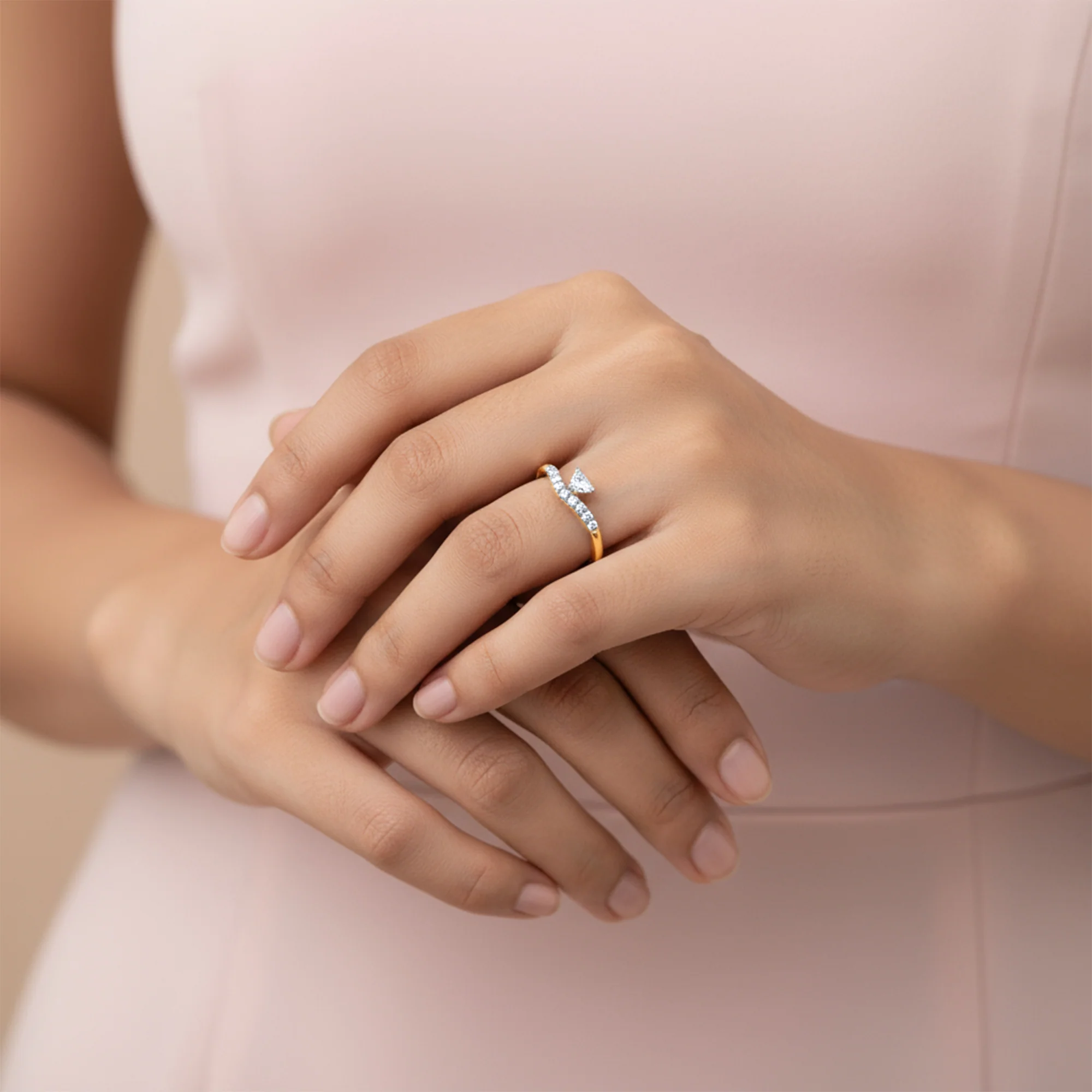 Gold Shine Love Lab Grown Diamond Ring - Image 3