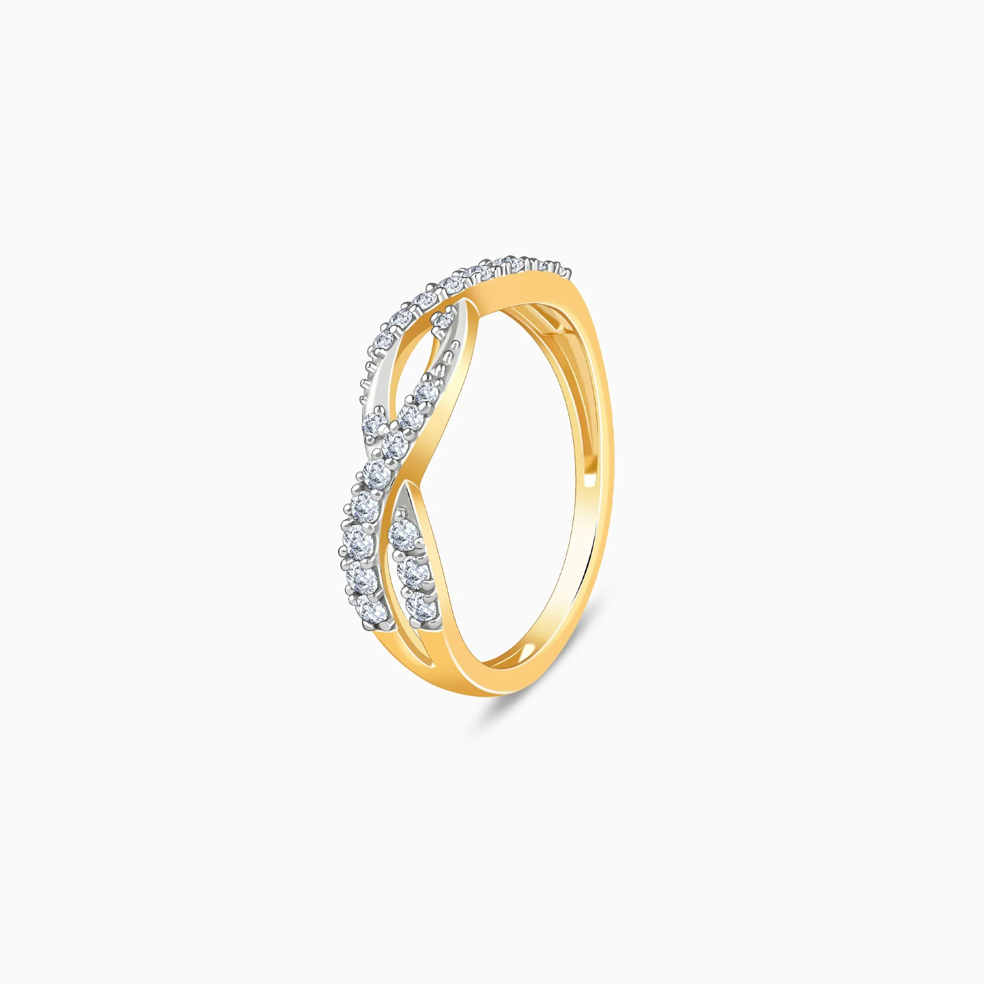 Gold Shining Twist Lab Grown Diamond Ring - Image 4