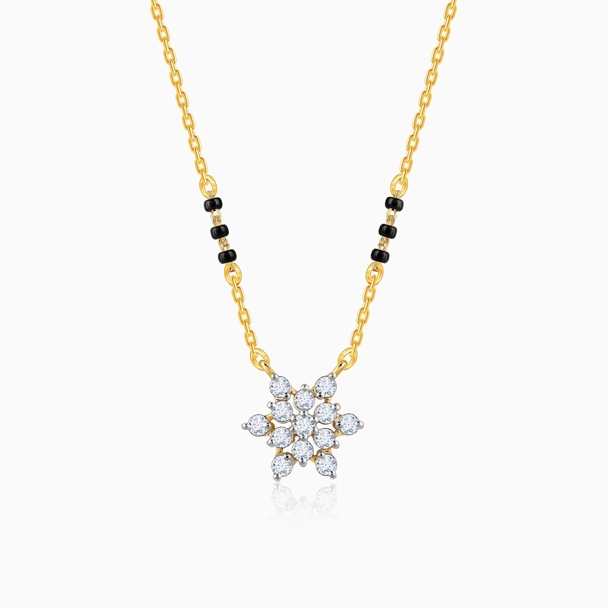 Gold Shubh Lagn Lab Grown Diamond Mangalsutra