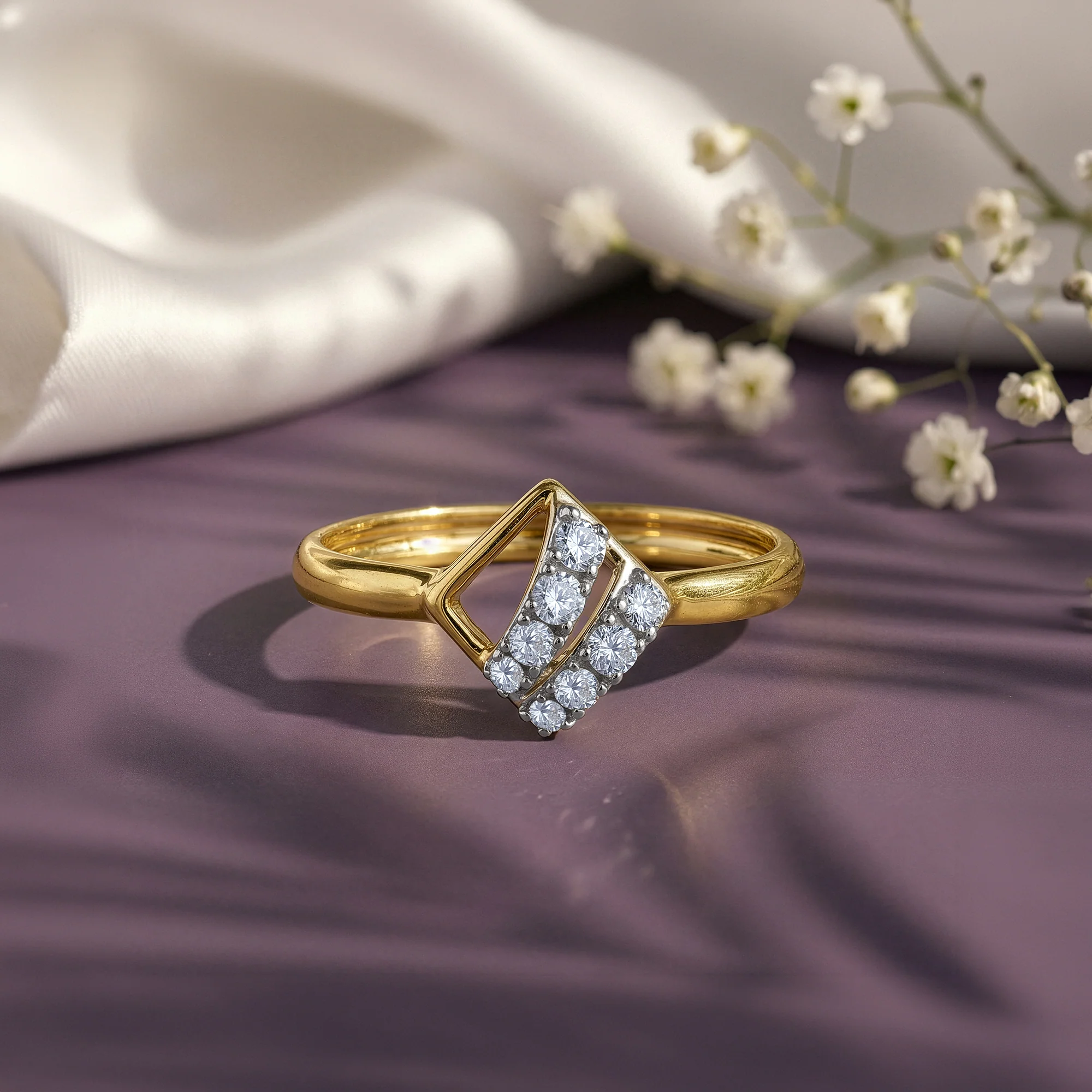 Gold Slant Theory Lab Grown Diamond Ring (Size 12) - Image 2