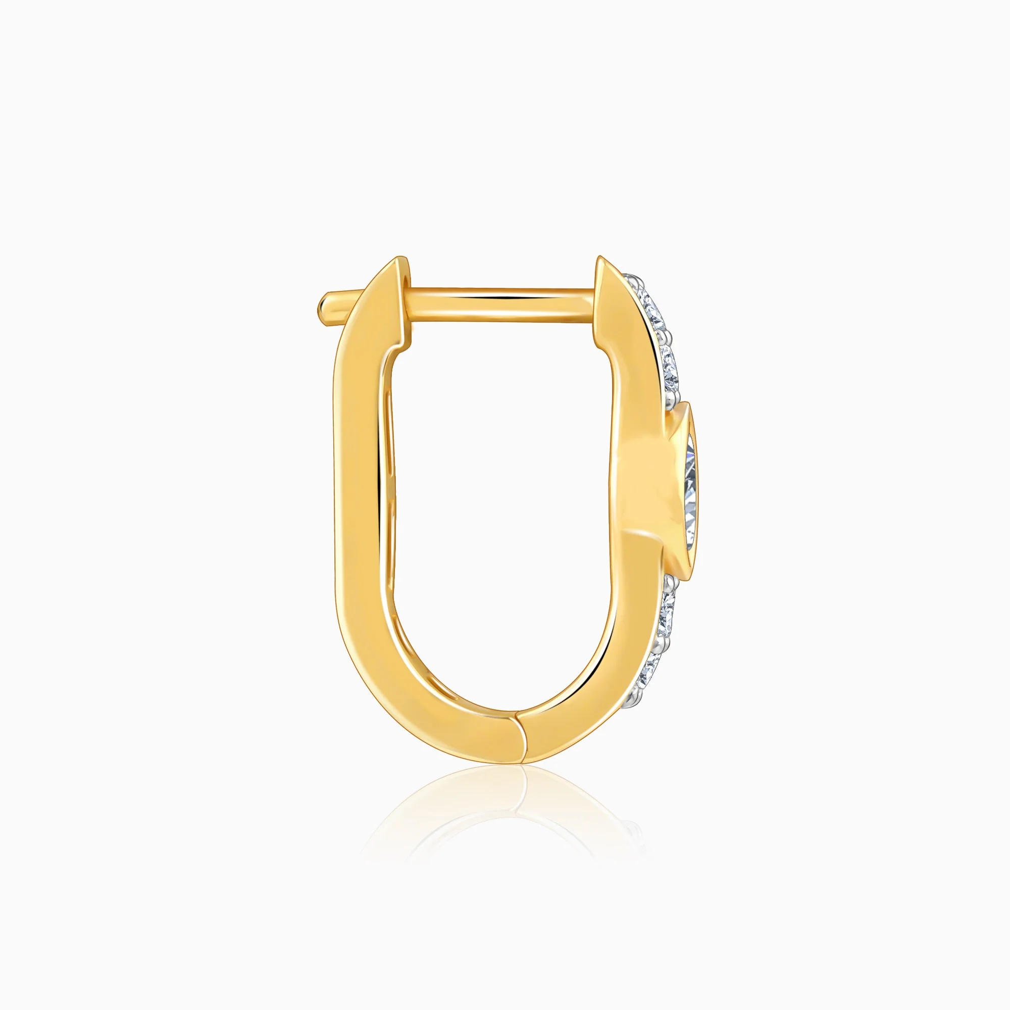 Gold Solaris Spark Lab Grown Diamond Hoop Earrings - Image 5