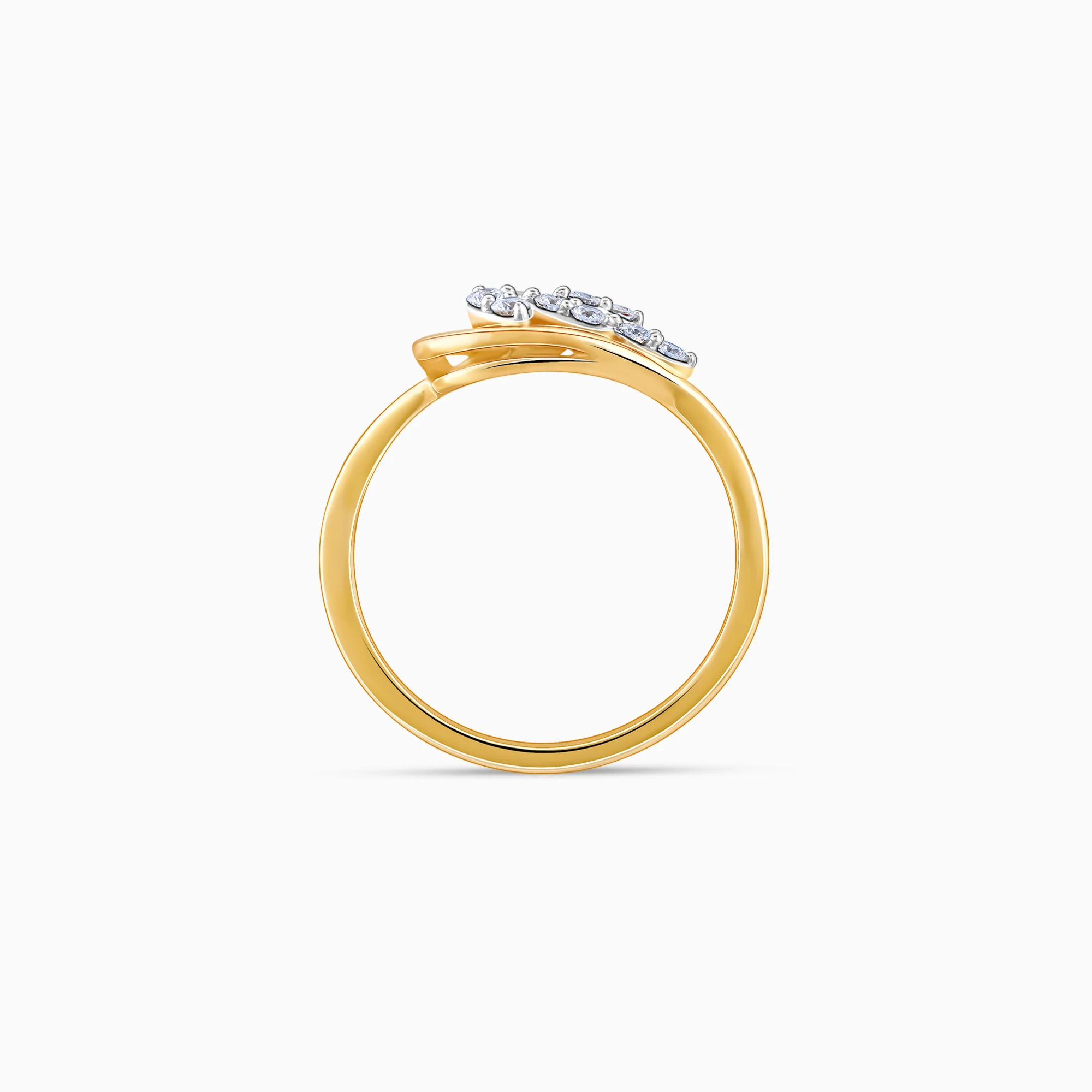 Gold Sparkling Leaf Diamond Ring - Image 5