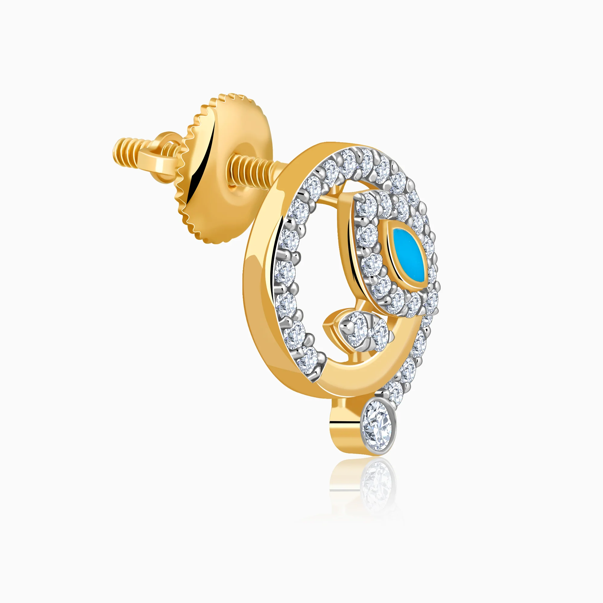 Gold Sparkling Netra Lab Grown Diamond Studs - Image 4