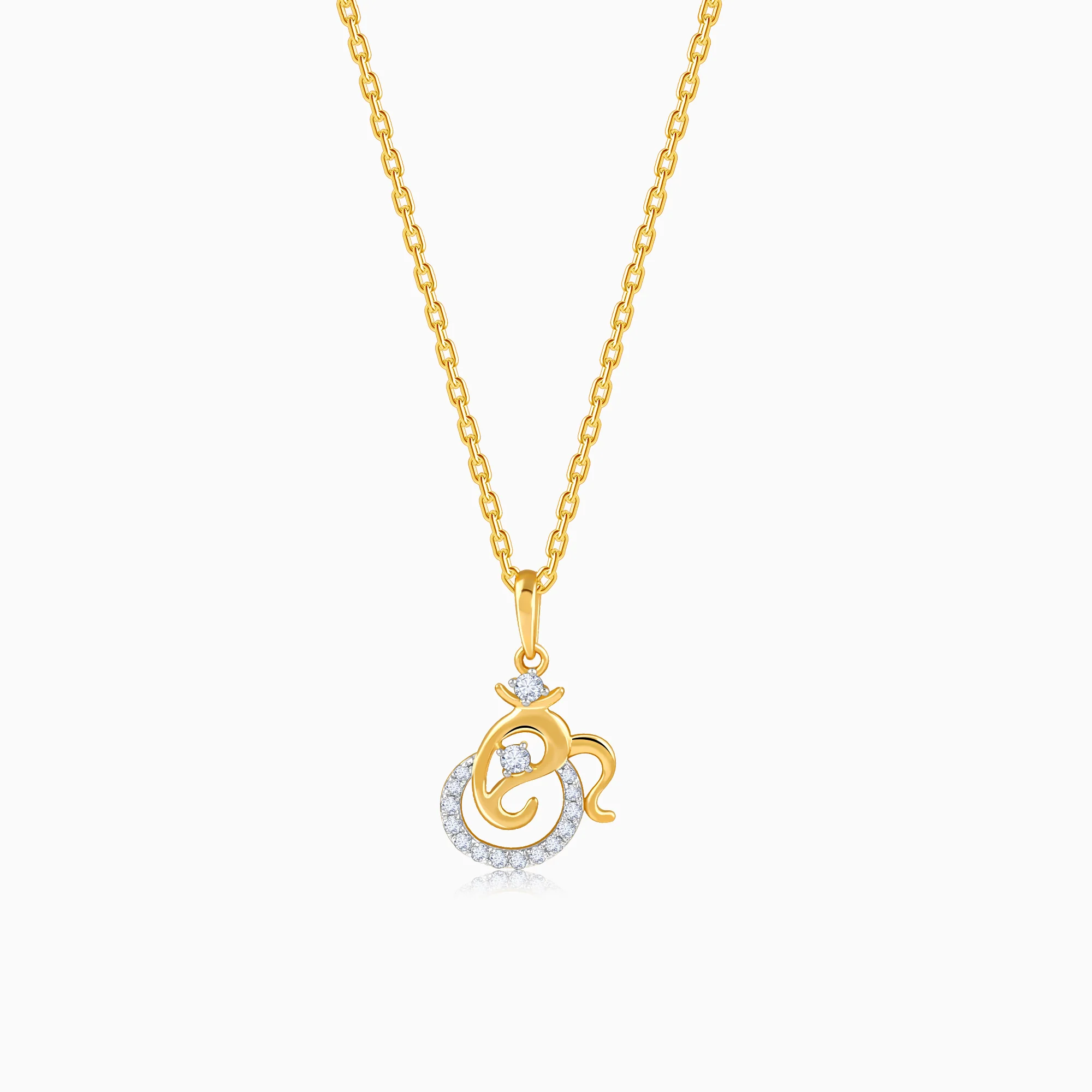 Gold Spiritual Ganesha Lab Grown Diamond Pendant