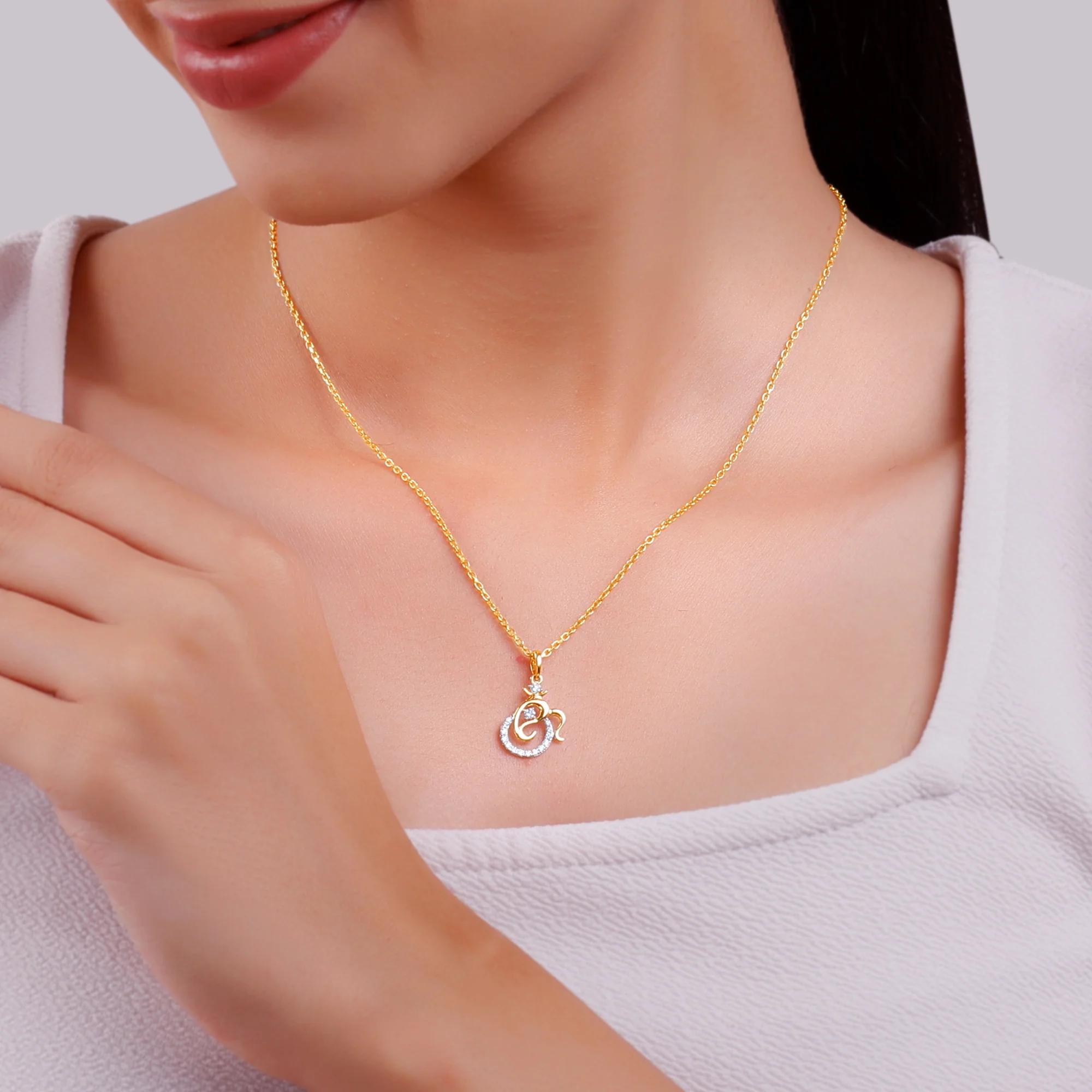 Gold Spiritual Ganesha Lab Grown Diamond Pendant - Image 3