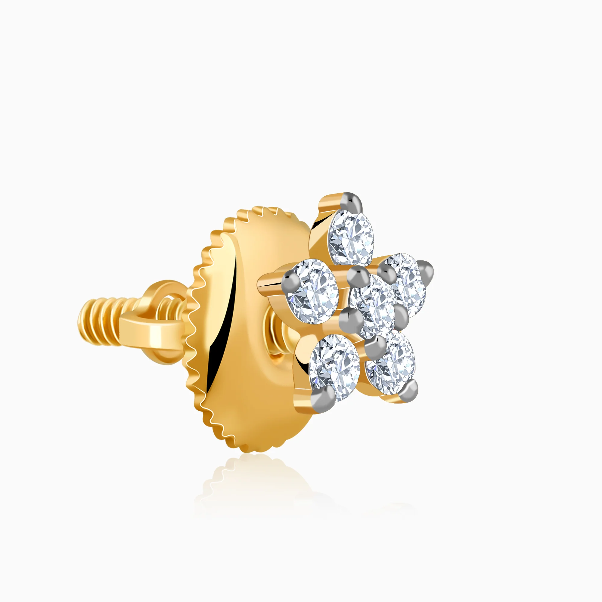 Gold Star Lab Grown Diamond Earrings - Image 4