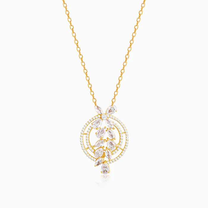 The White Periwinkle Pendant With Link Chain