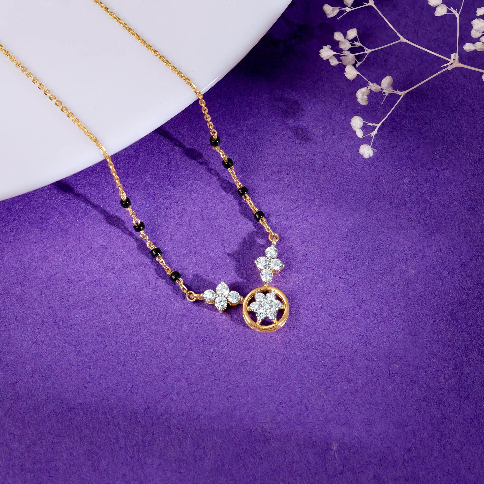 Gold Swapna Lab Grown Diamond Mangalsutra - Image 2