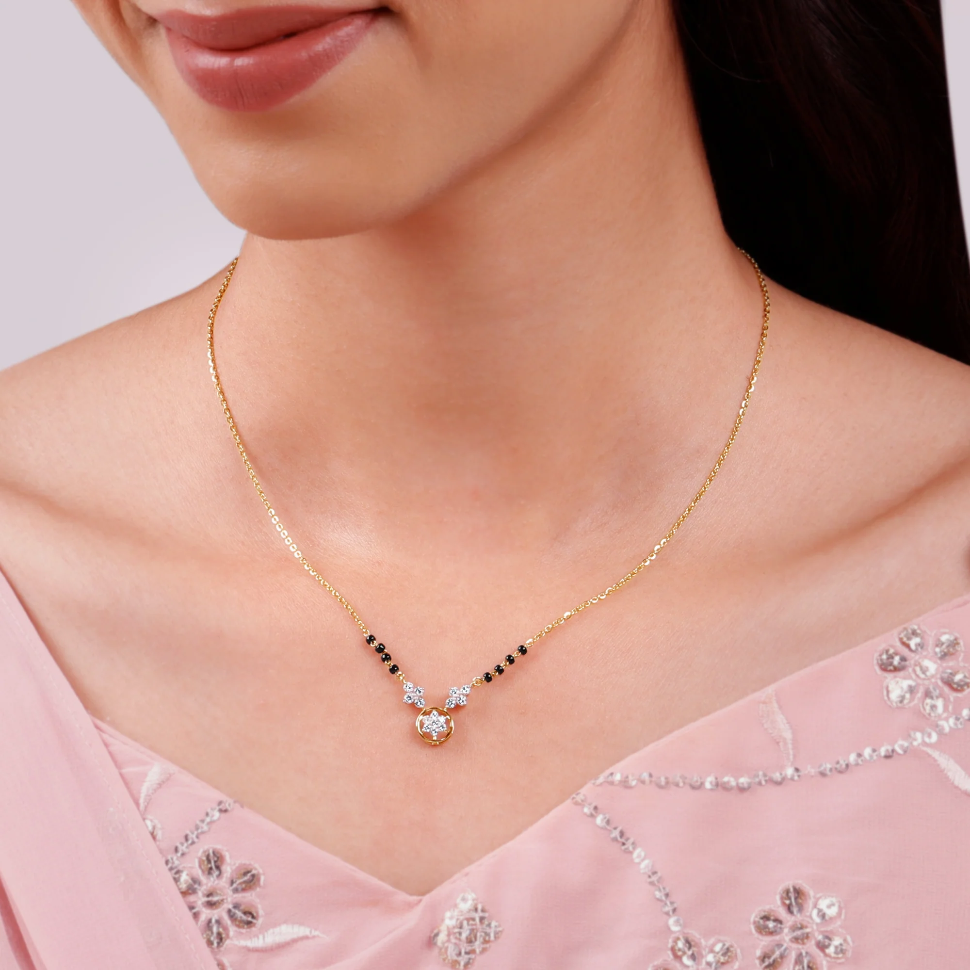 Gold Swapna Lab Grown Diamond Mangalsutra - Image 3