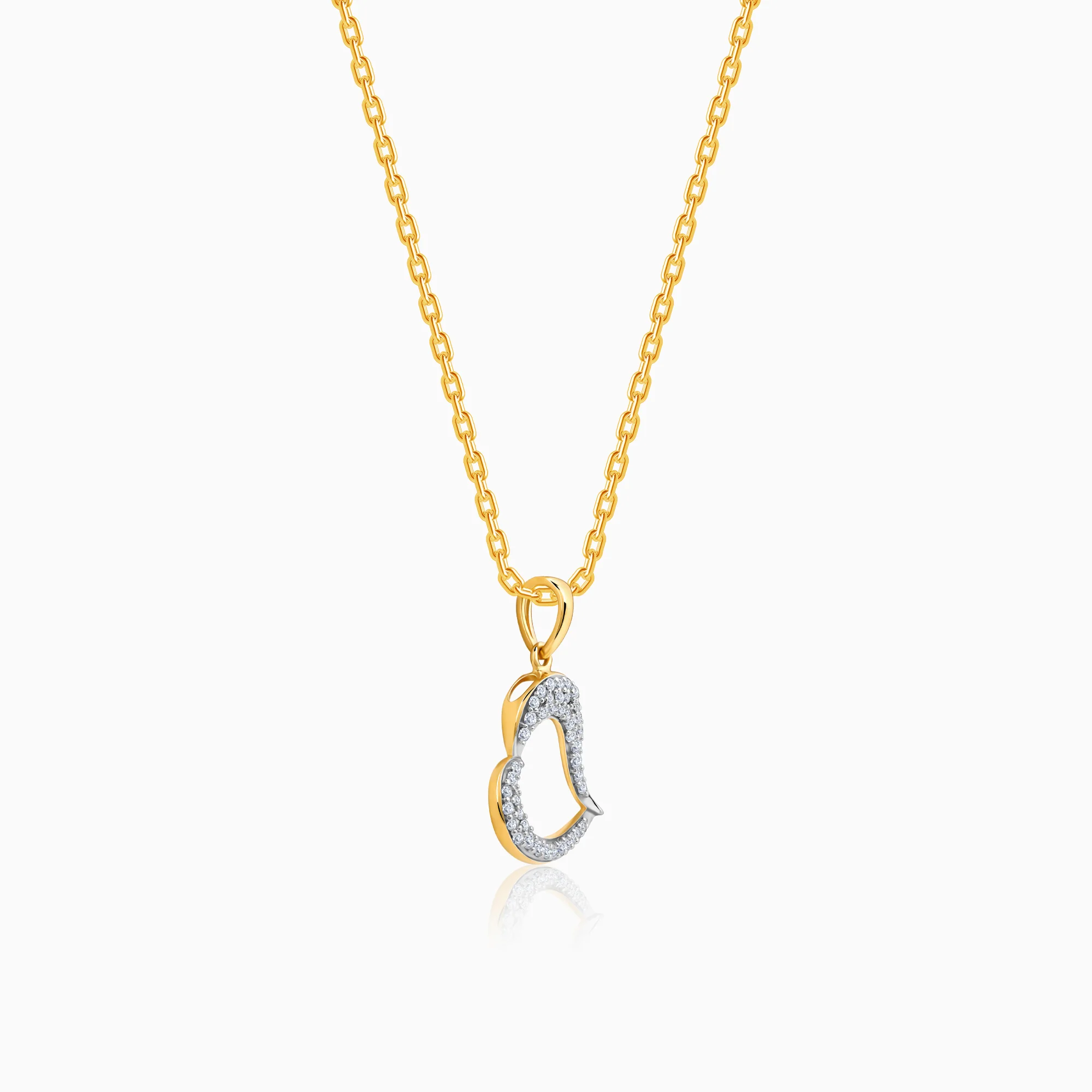 Gold Swaying Heart Lab Grown Diamond Pendant - Image 4