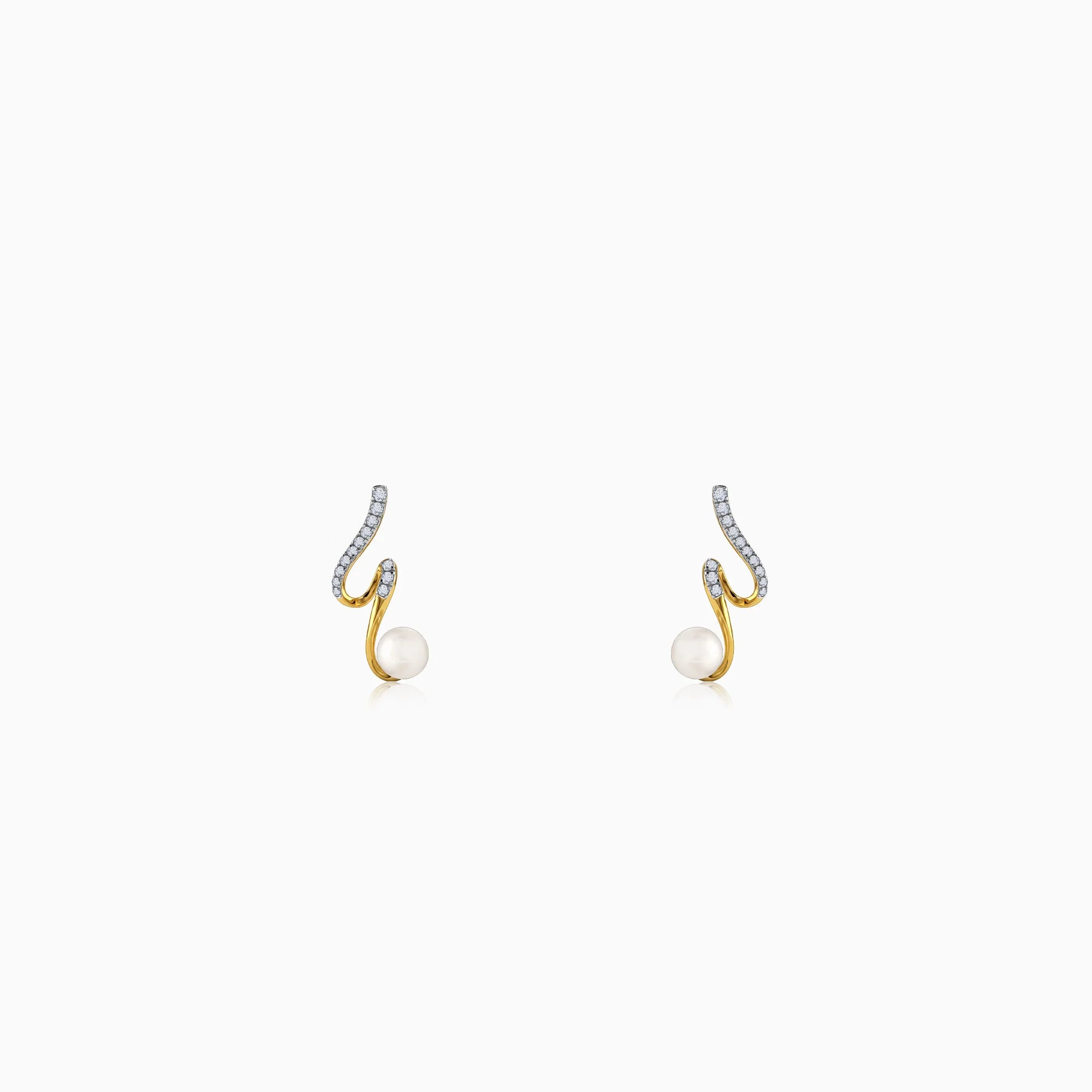 Gold Swirl and Soul Lab grown Diamond Earrings