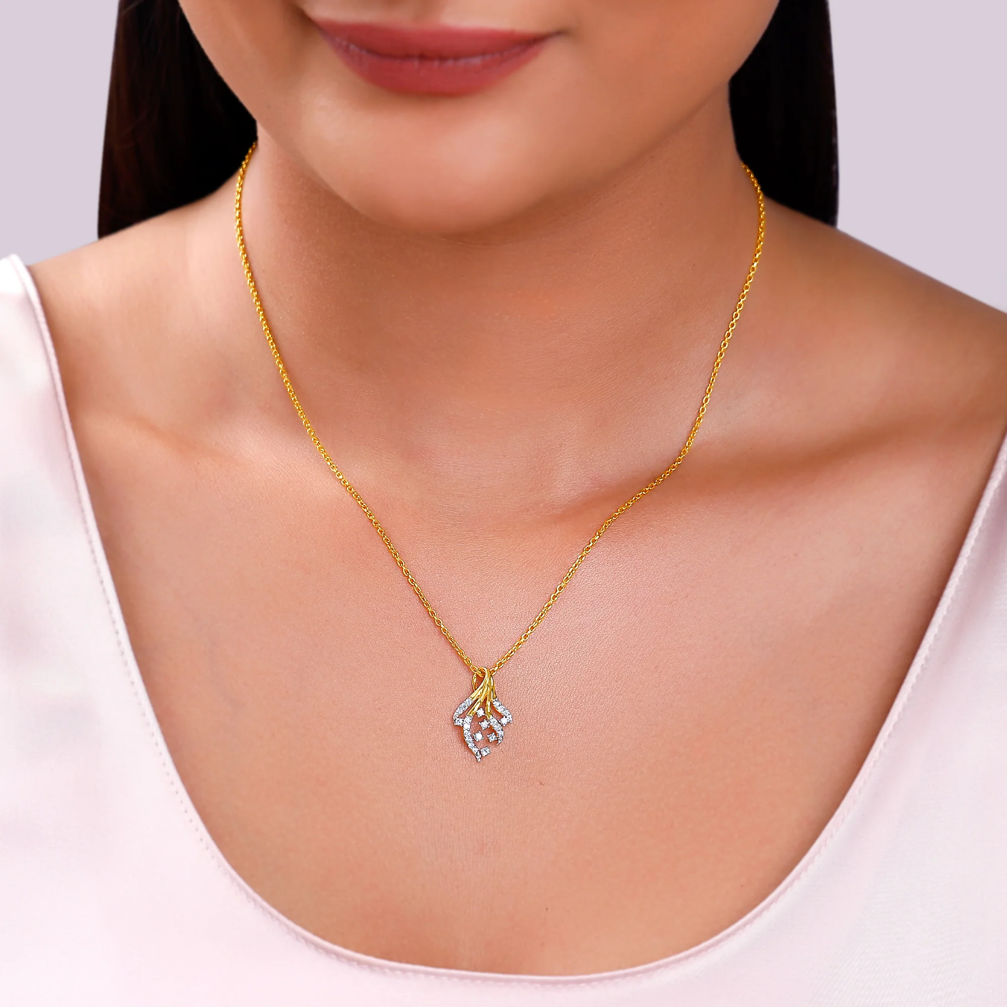 Gold Sylva Lab Grown Diamond Pendant - Image 3