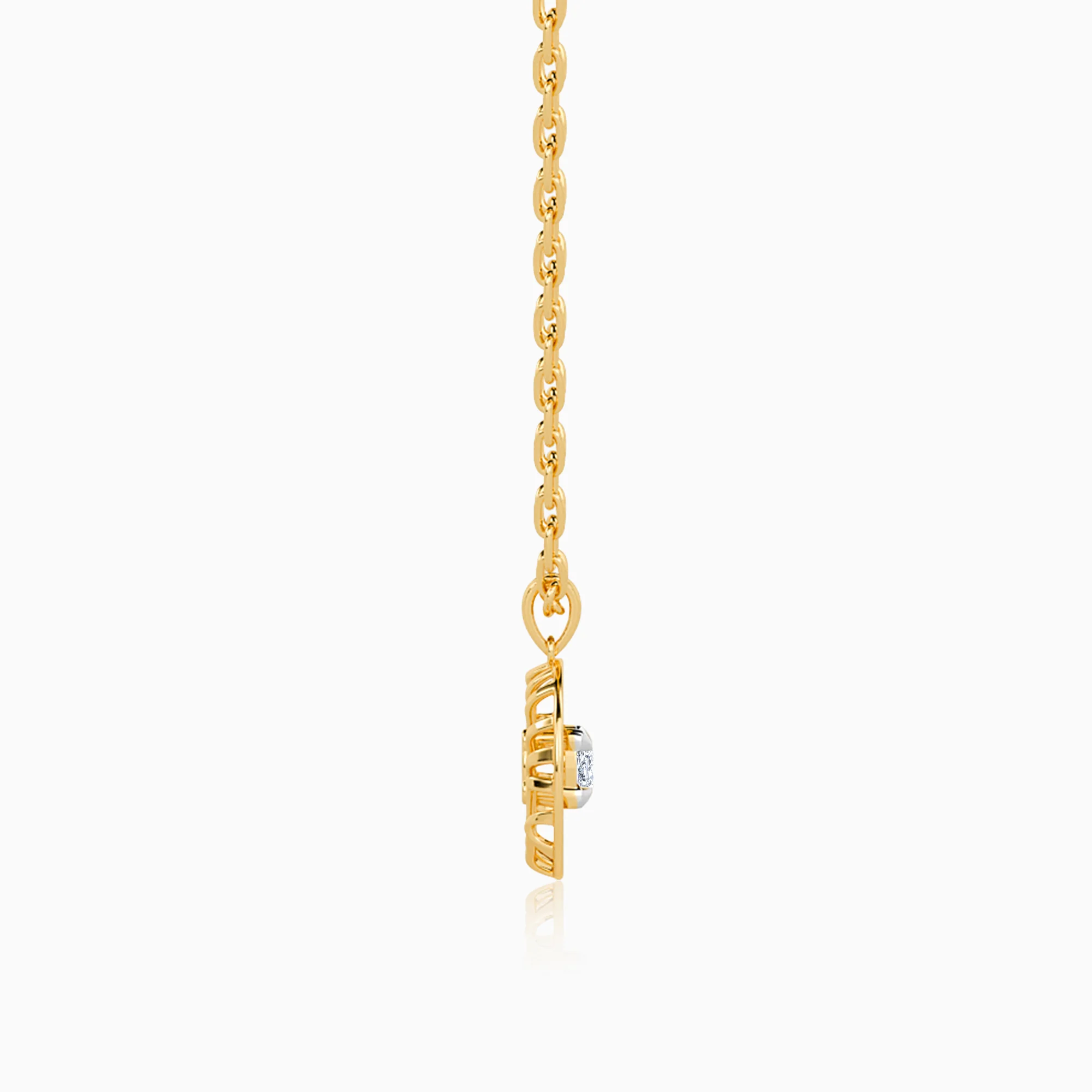 Gold Threaded Orbit Lab Grown Diamond Pendant - Image 5