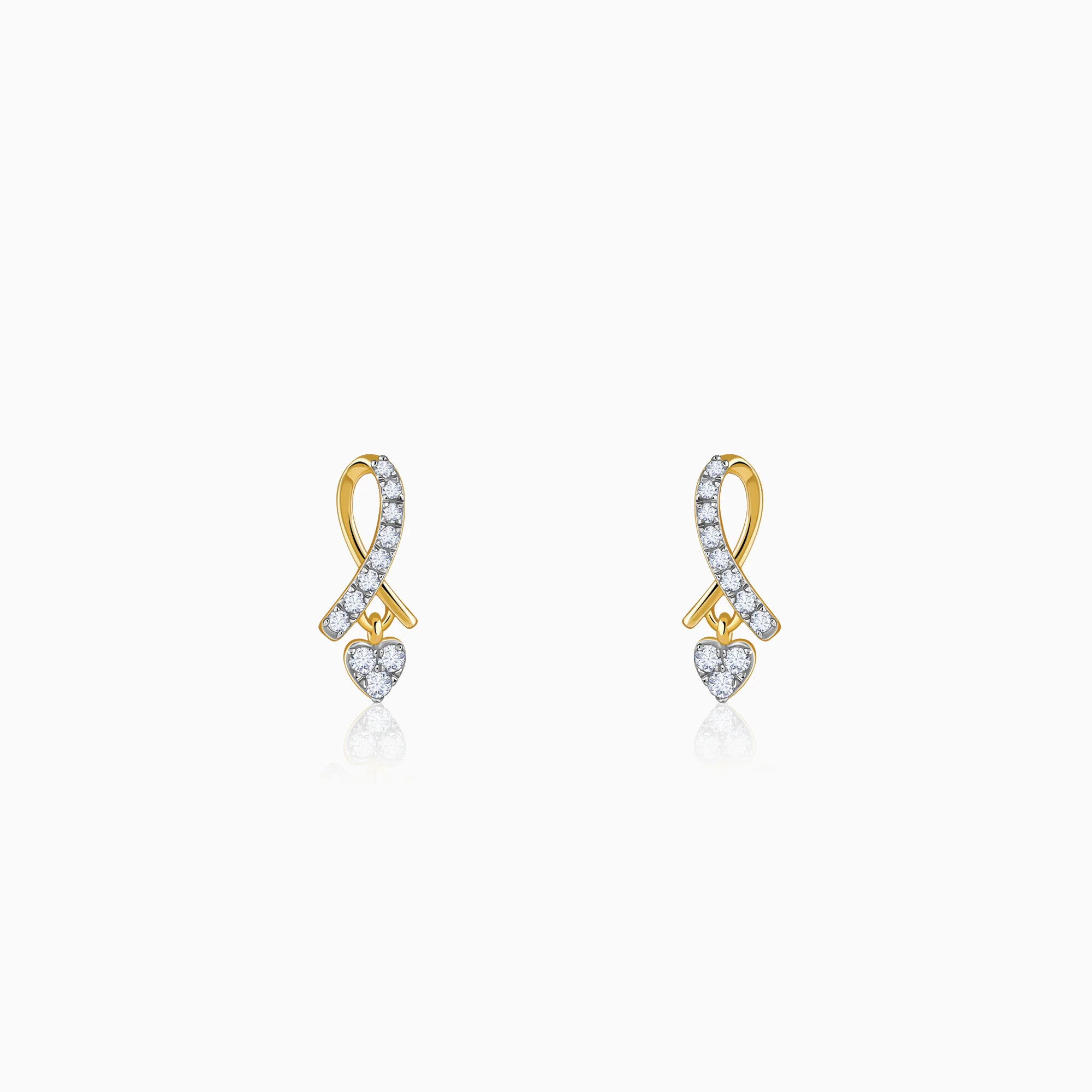 Gold Tied in Love Lab Grown Diamond Earrings