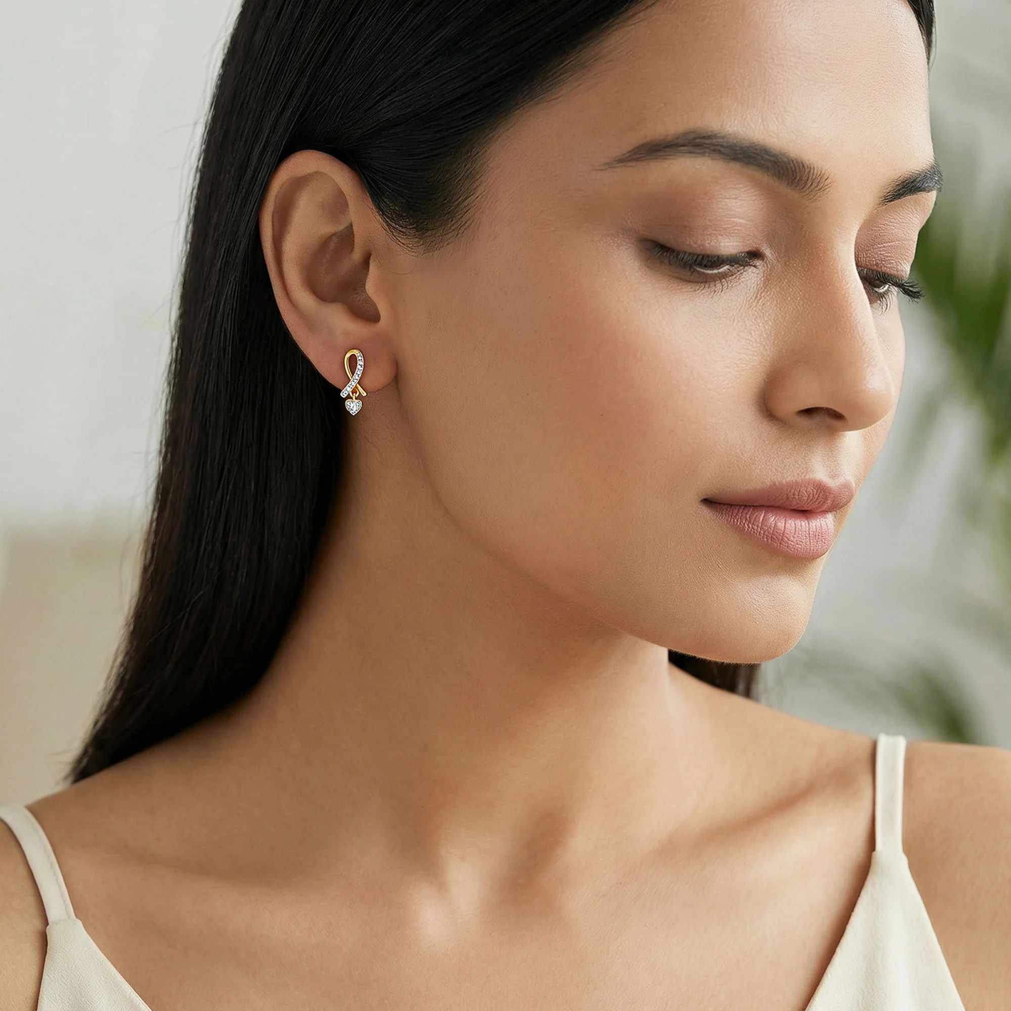 Gold Tied in Love Lab Grown Diamond Earrings - Image 3