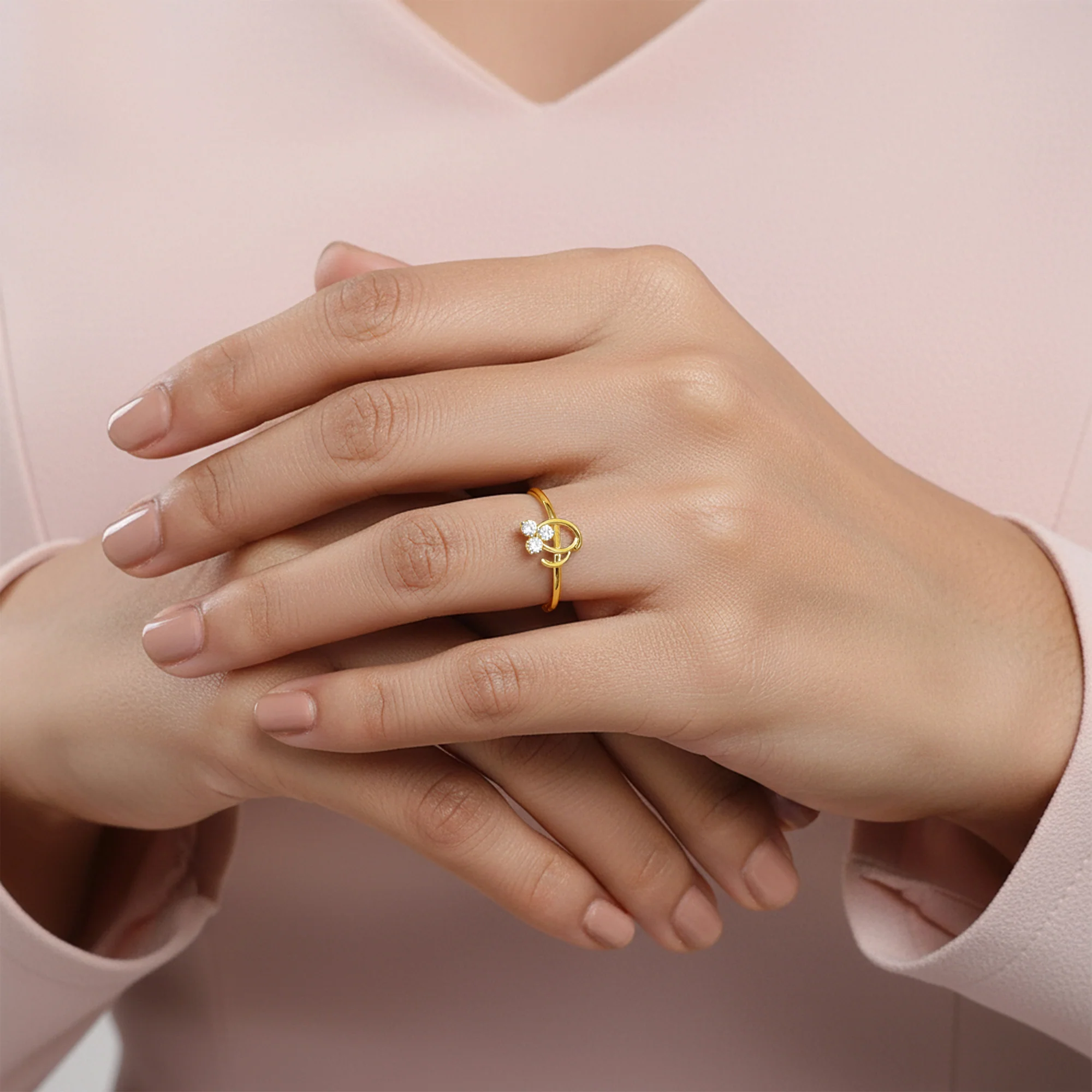 Gold Trilea Lab Grown Diamond Ring - Image 3