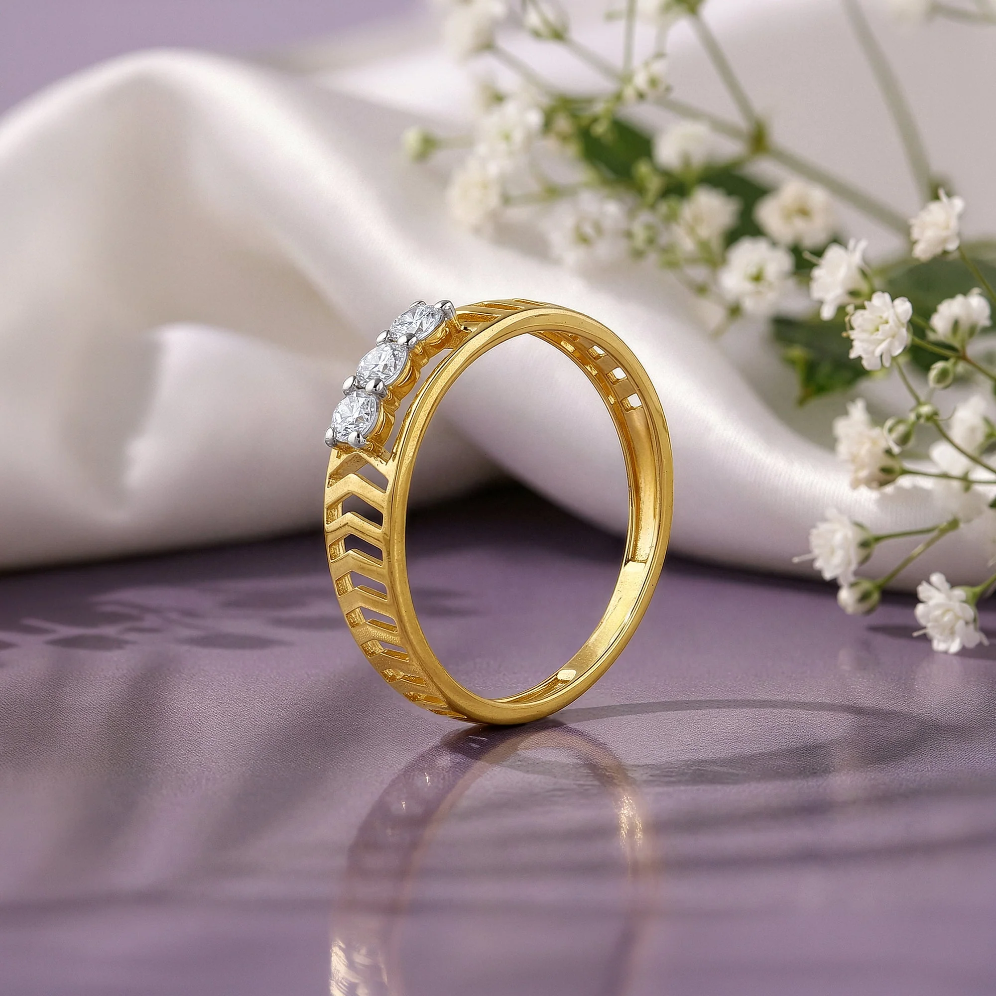 Gold Troika Lab grown Diamond Ring (Size 12) - Image 2
